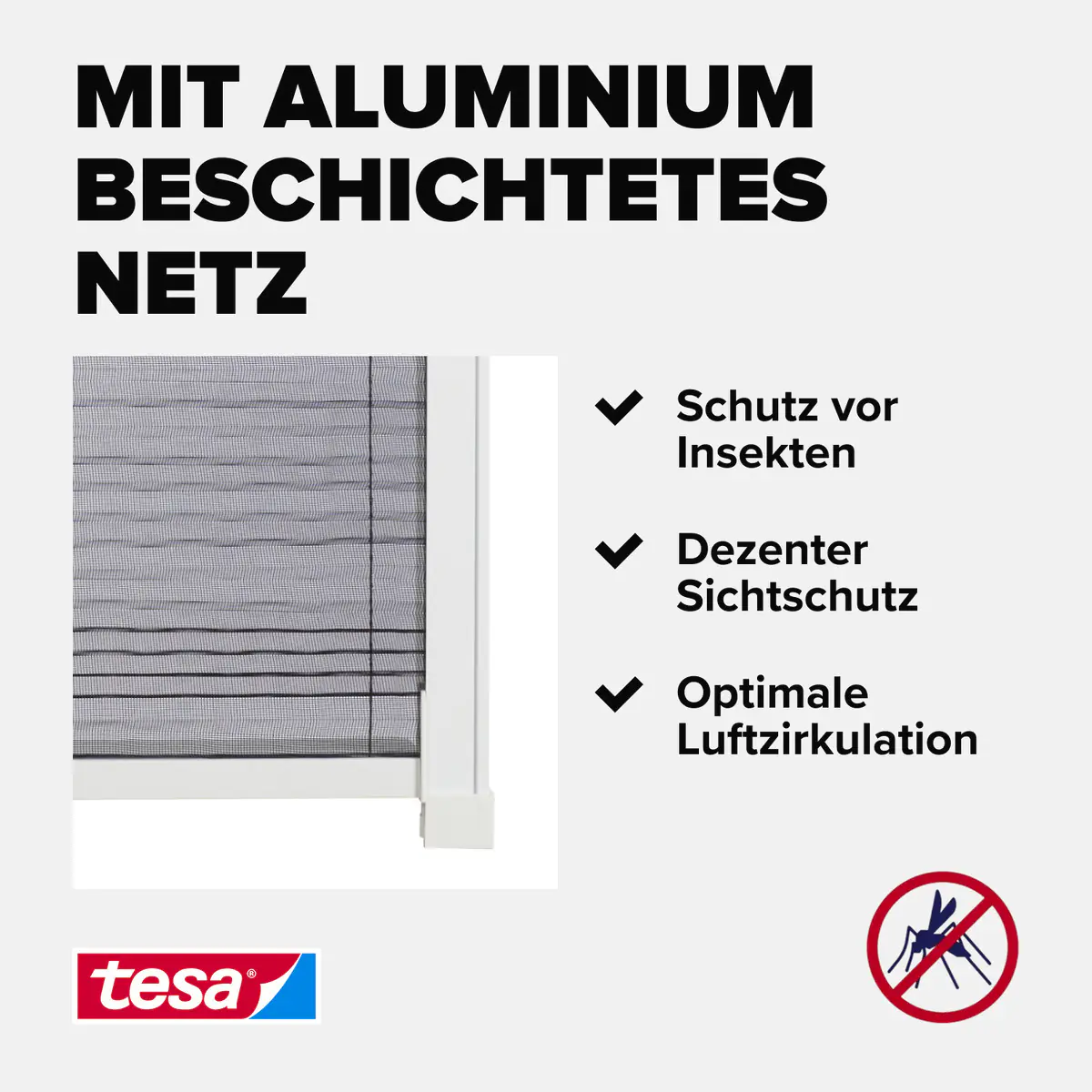 tesa Fliegengitter Alu-Dachfenster Plissee 114 x 160 cm anthrazit