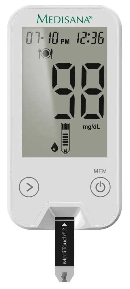 Medisana Blutzuckermessgerät MediTouch 2 Starterset inkl. Stechhilfe, AST-Kappe, 10 Lanzetten, 10 Te Medisana Blutzuckermessgerät MediTouch 2 Starterset inkl. Stechhilfe, AST-Kappe, 10 Lanzetten, 10 Te