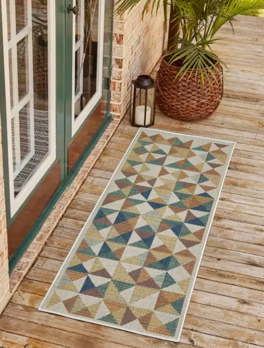 Andiamo Läufer Sedona, Karo Multicolor, 80 x 200 cm