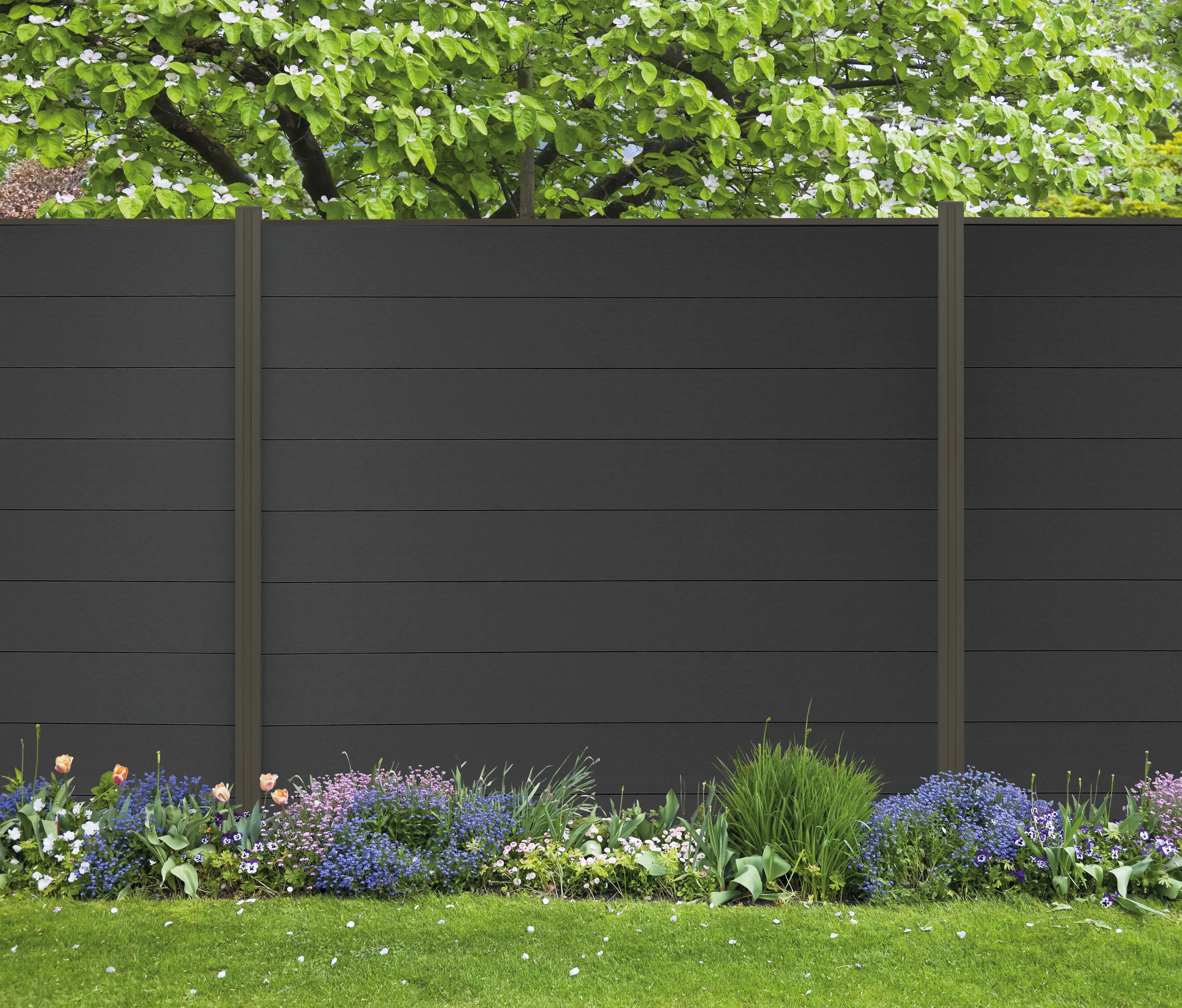 elephant WPC-Steckzaun-Set Korsika anthrazit 179 x 18,7 x 2 cm 