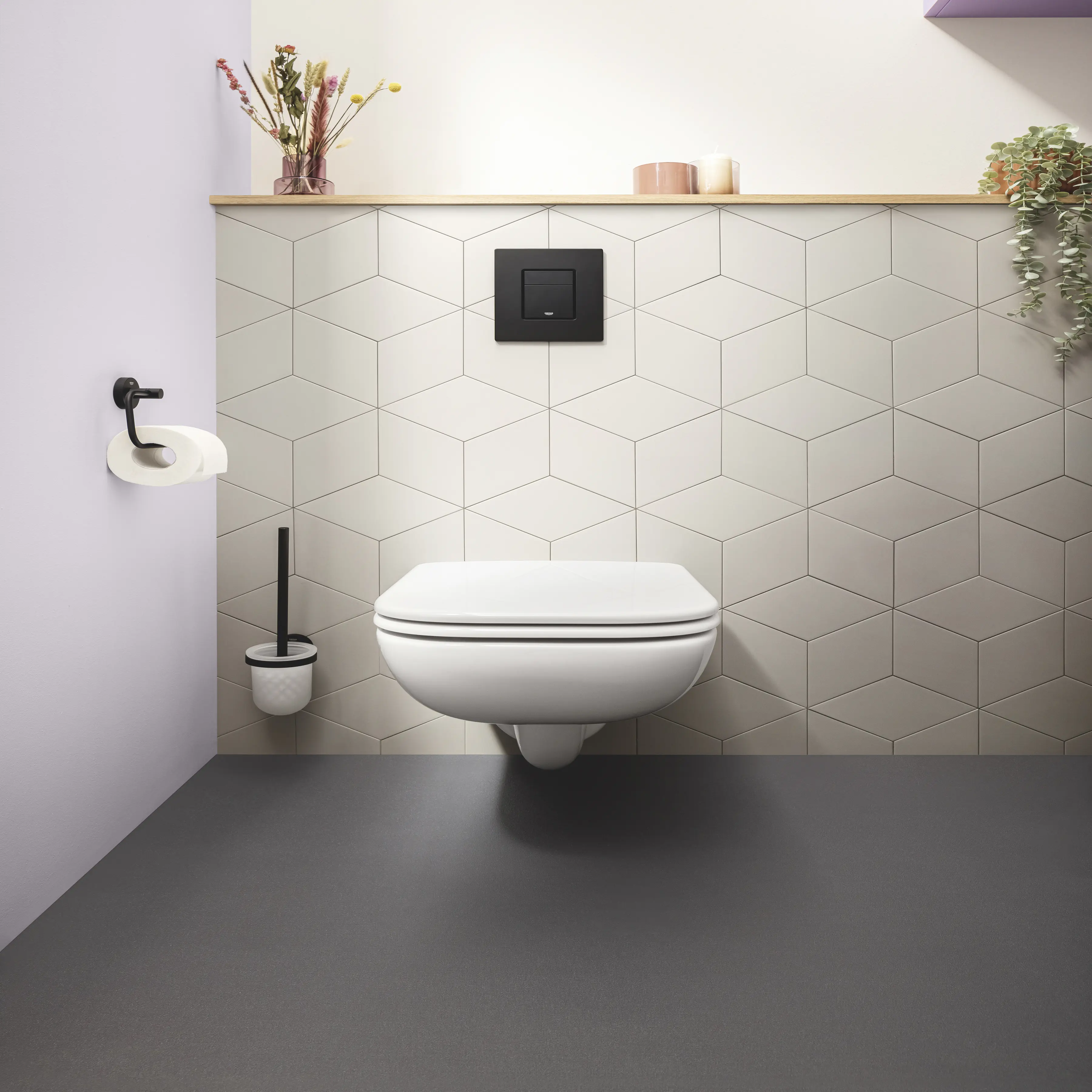 Grohe Start Toilettenbürstengarnitur matt black klebbar Grohe Start Toilettenbürstengarnitur matt black klebbar