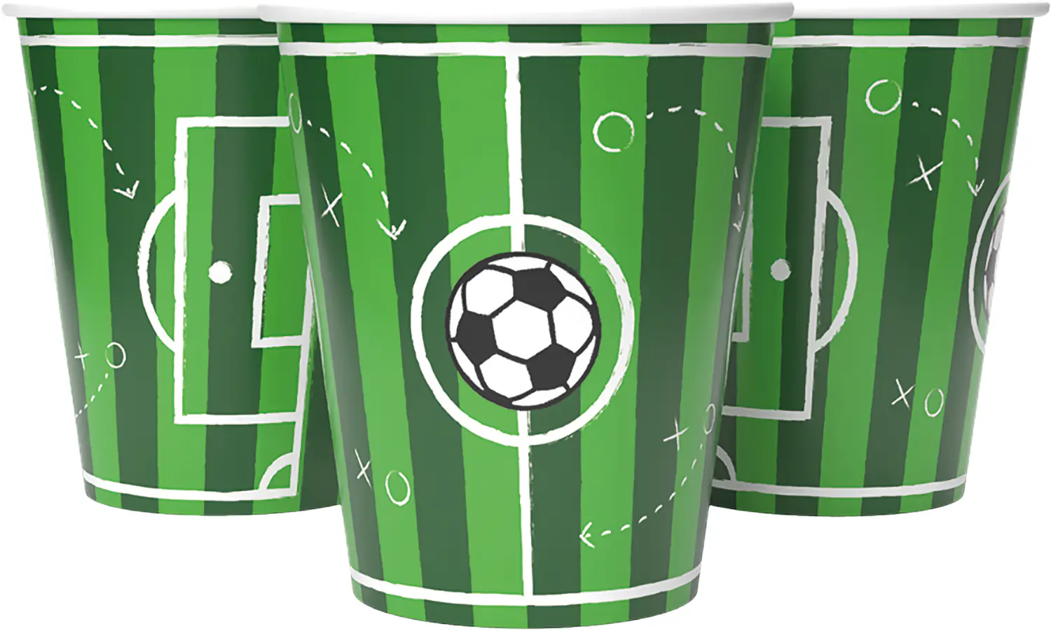Pappbecher Fußball Goal grün 250 ml 8 Stück