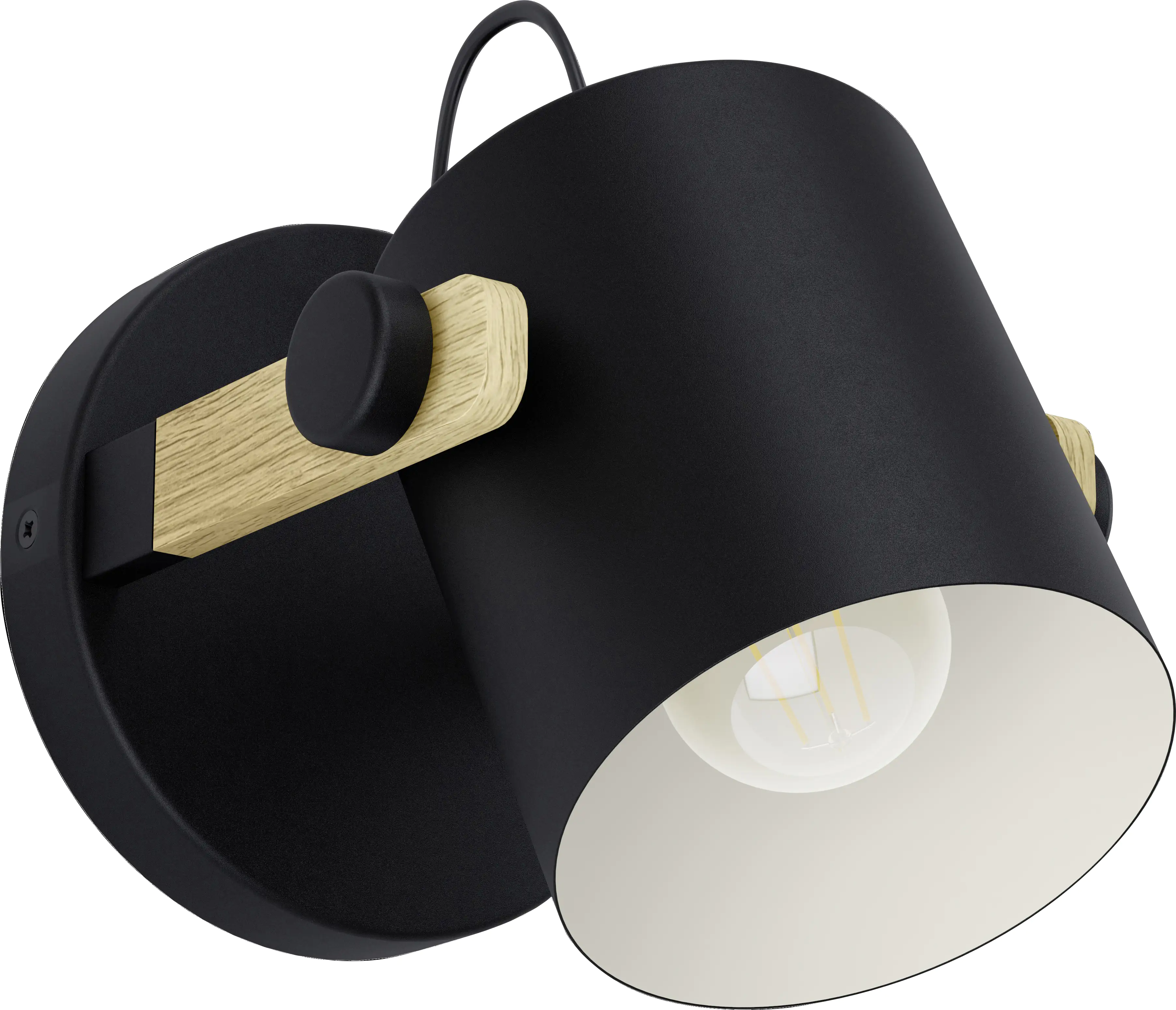 Eglo Wandleuchte Hornwood schwarz natur Ø 17 cm E27 Eglo Wandleuchte Hornwood schwarz natur Ø 17 cm E27