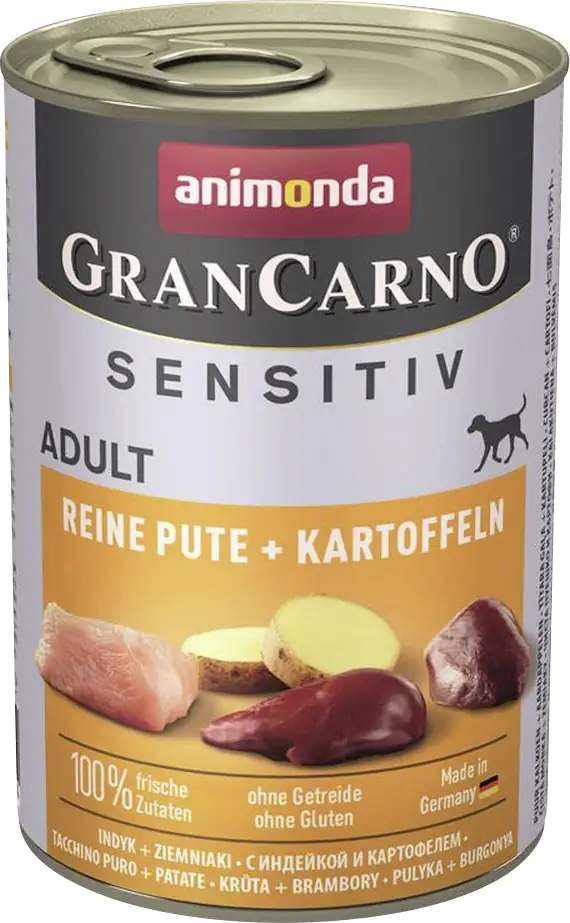 Animonda GranCarno Hundenassfutter Adult Sensitiv getreidefrei 400 g Pute & Kartoffeln