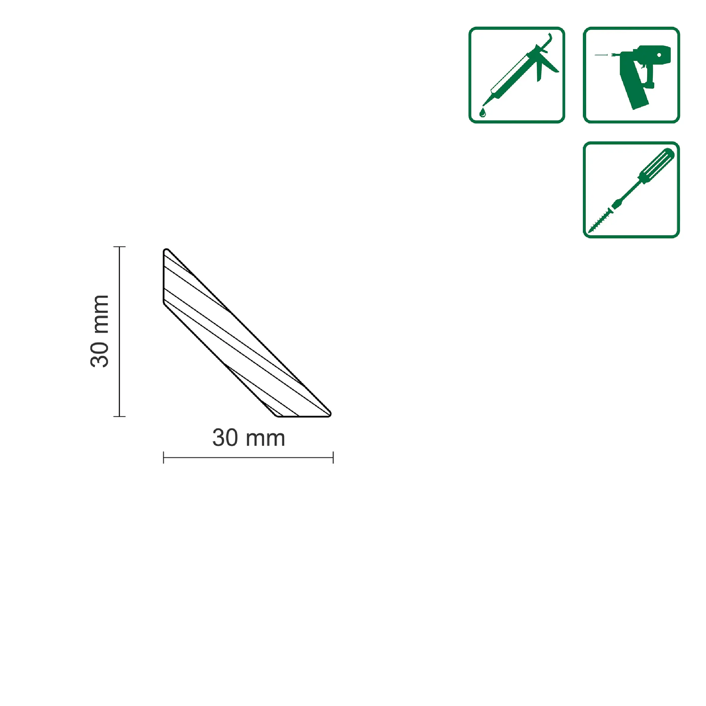 FN Neuhofer Dreikantleiste trapezförmig 100 cm 30 x 30 mm Fichte/Kiefer