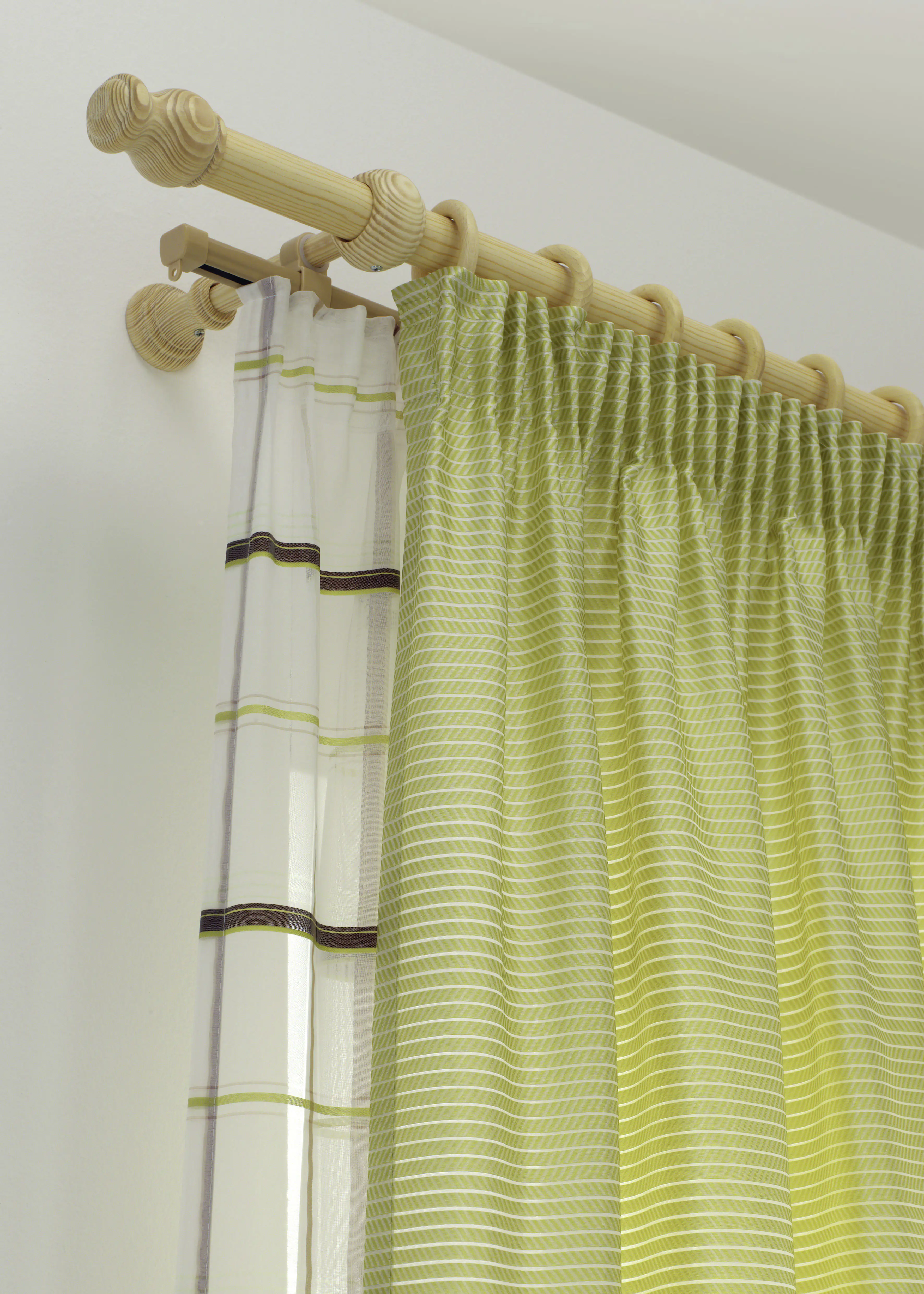 Gardinia Halter und Endkappe für U-Lauf, beige, 2-er Pack