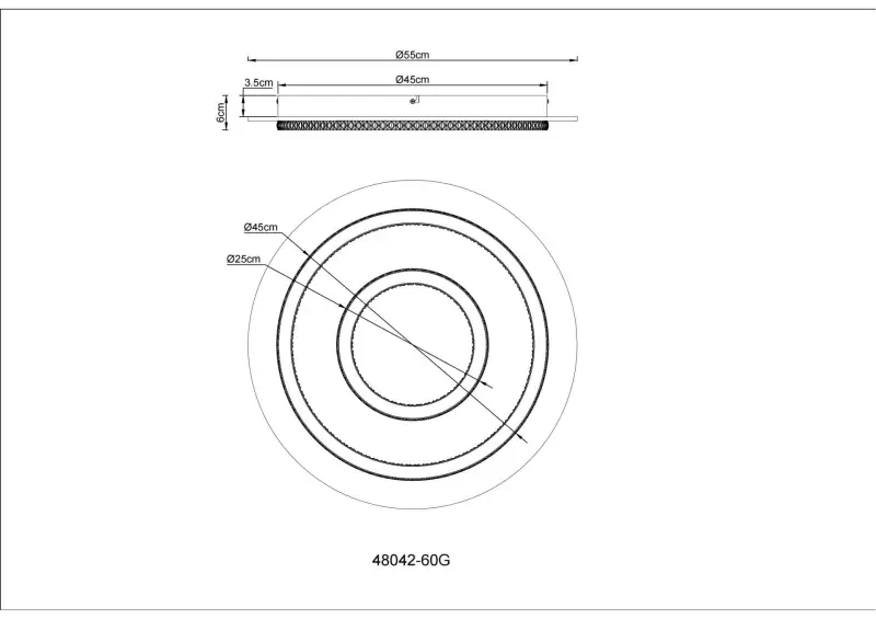 Globo Deckenleuchte Jayden Ø 55 x 6 cm gold CCT