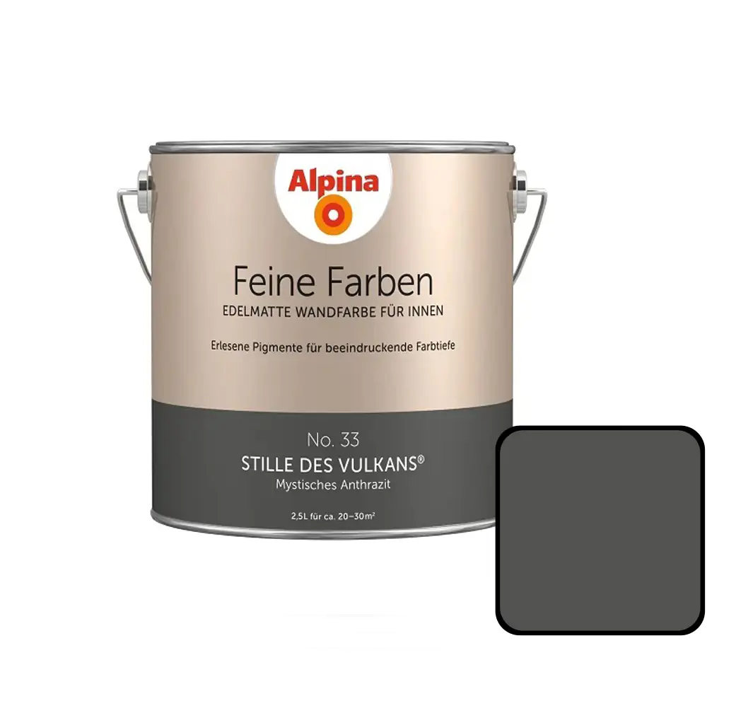 Alpina Feine Farben No. 33 Stille des Vulkans 2,5 L mystisches anthrazit edelmatt Alpina Feine Farben No. 33 Stille des Vulkans 2,5 L mystisches anthrazit edelmatt