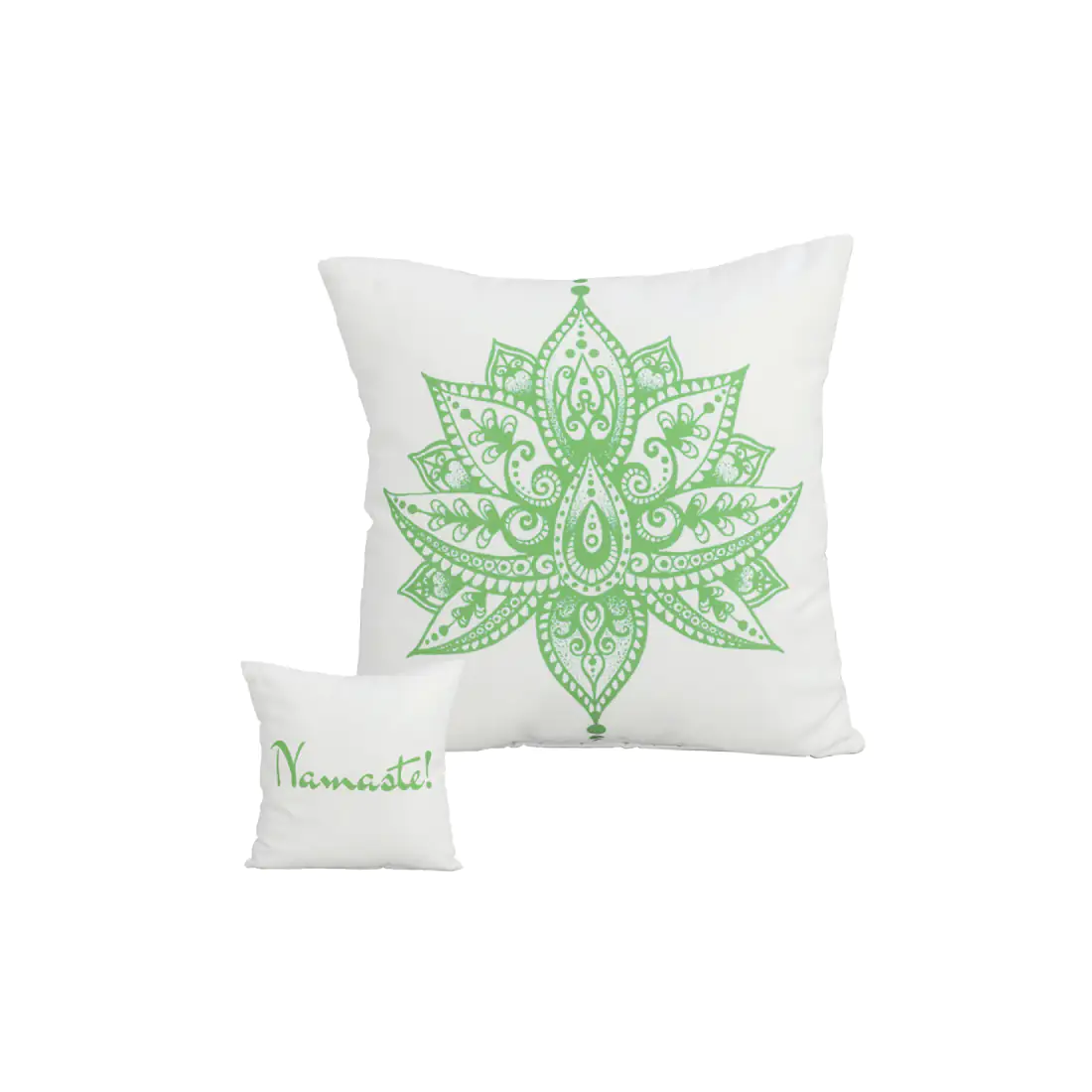 Primaster Wendekissen Namaste 45 x 45 cm, weiß-grün