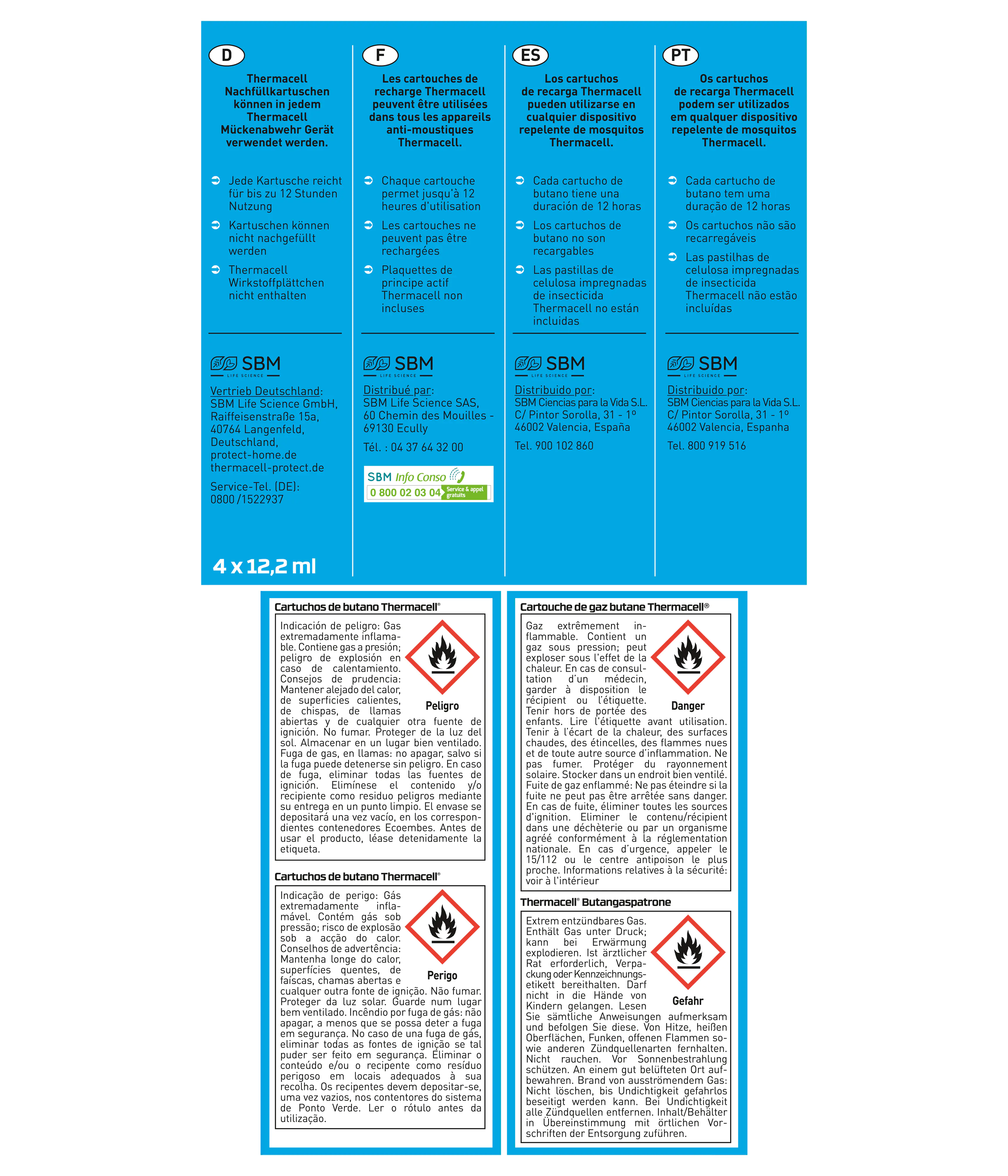 Thermacell Nachfüllpackung Gaskartuschen 4 Stück