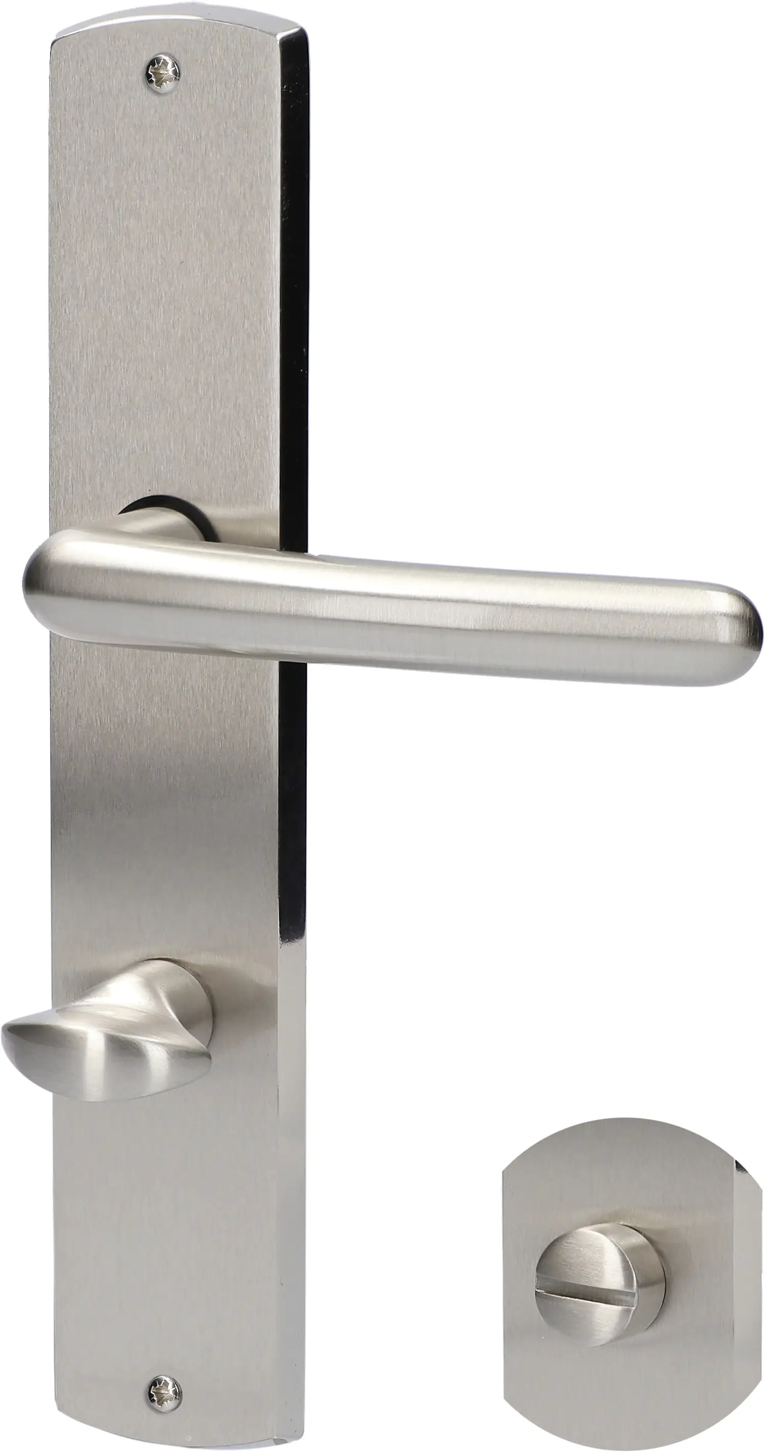 Alpertec WC-Langschildgarnitur Isabella Messing silber abgerundet