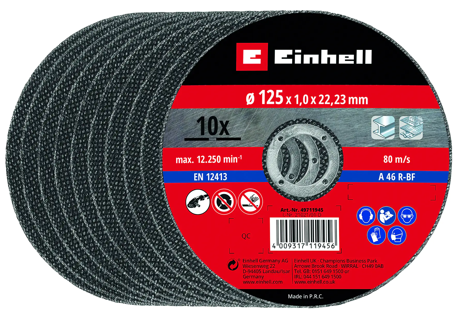 Einhell Trennscheibe dünn Ø 125 mm x 22,23 mm Einhell Trennscheibe dünn Ø 125 mm x 22,23 mm