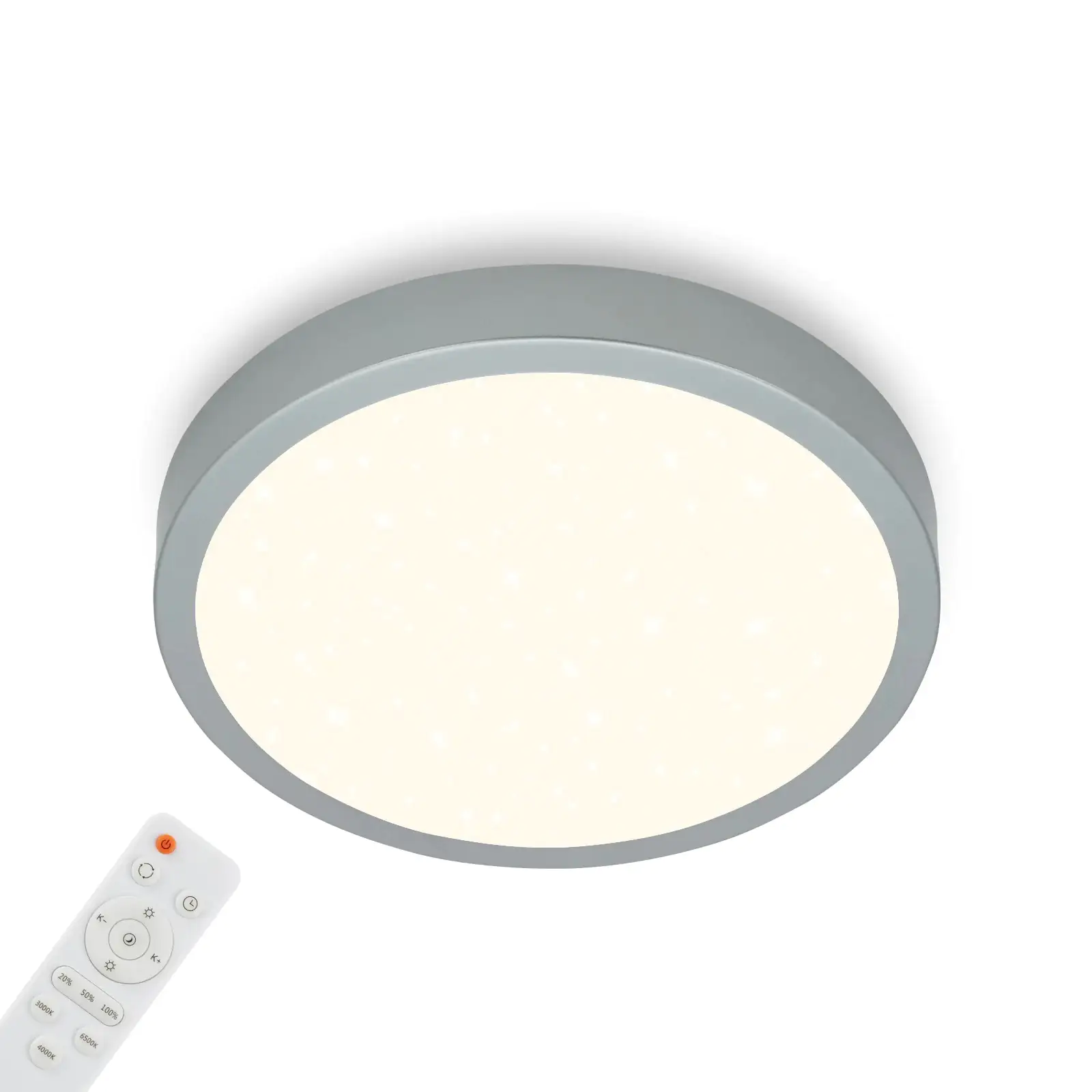 Di-Ka LED Aufbauleuchte Runa silber Ø 38cm