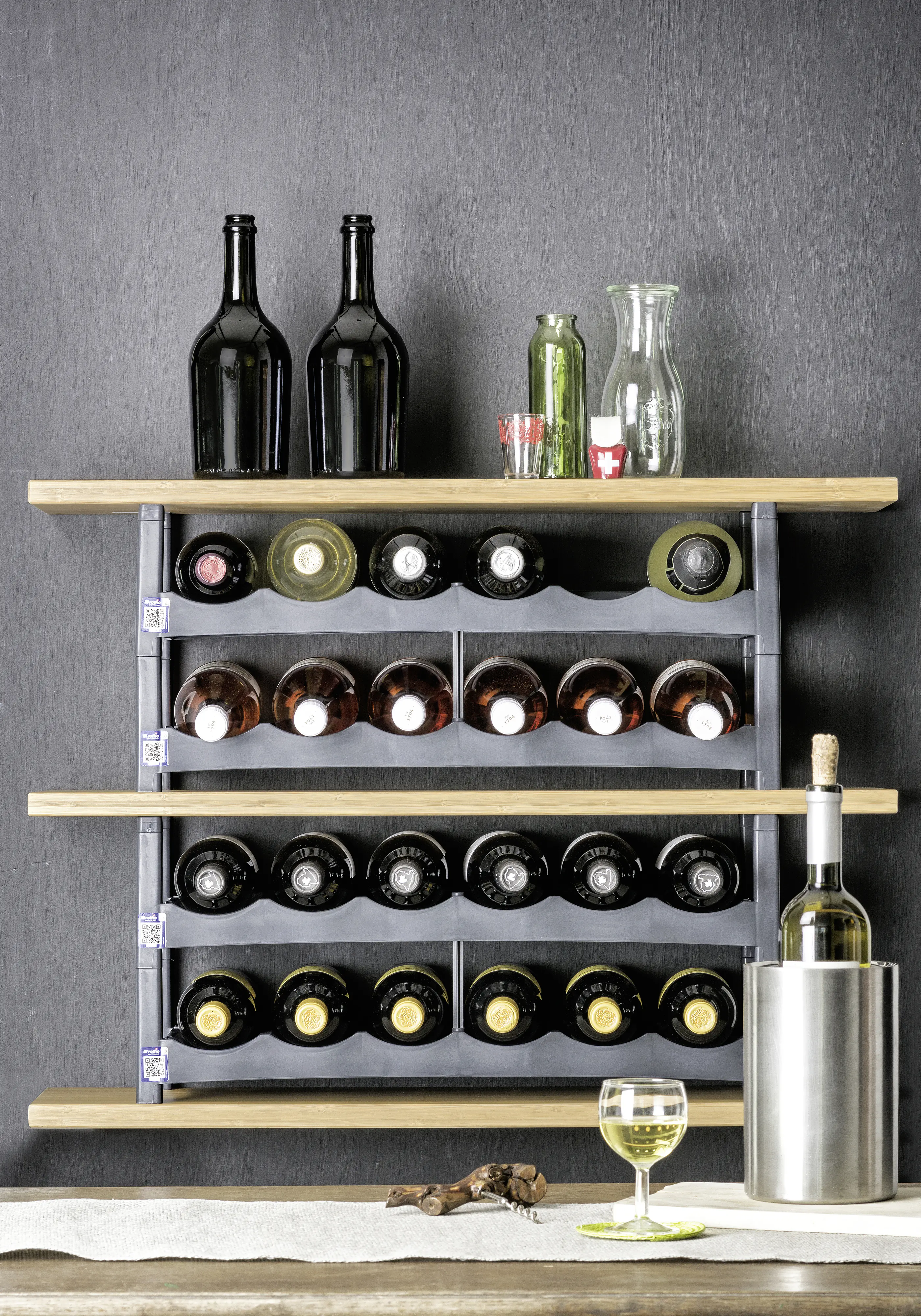 Rotho Flaschenregal Vario 60 x 22 x 14 cm