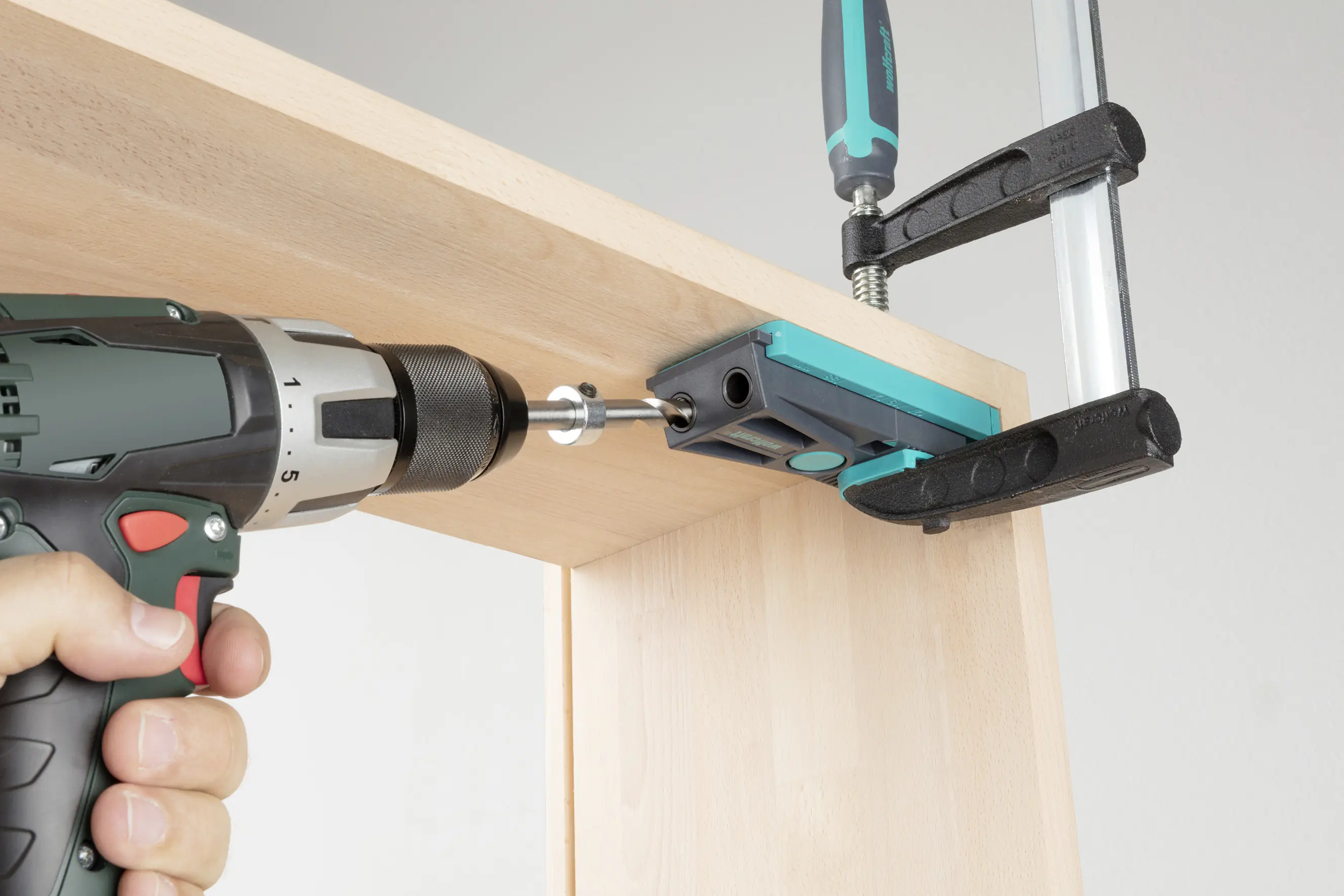 Wolfcraft Undercover Jig Bohrlehre Komplettset 54-teilig