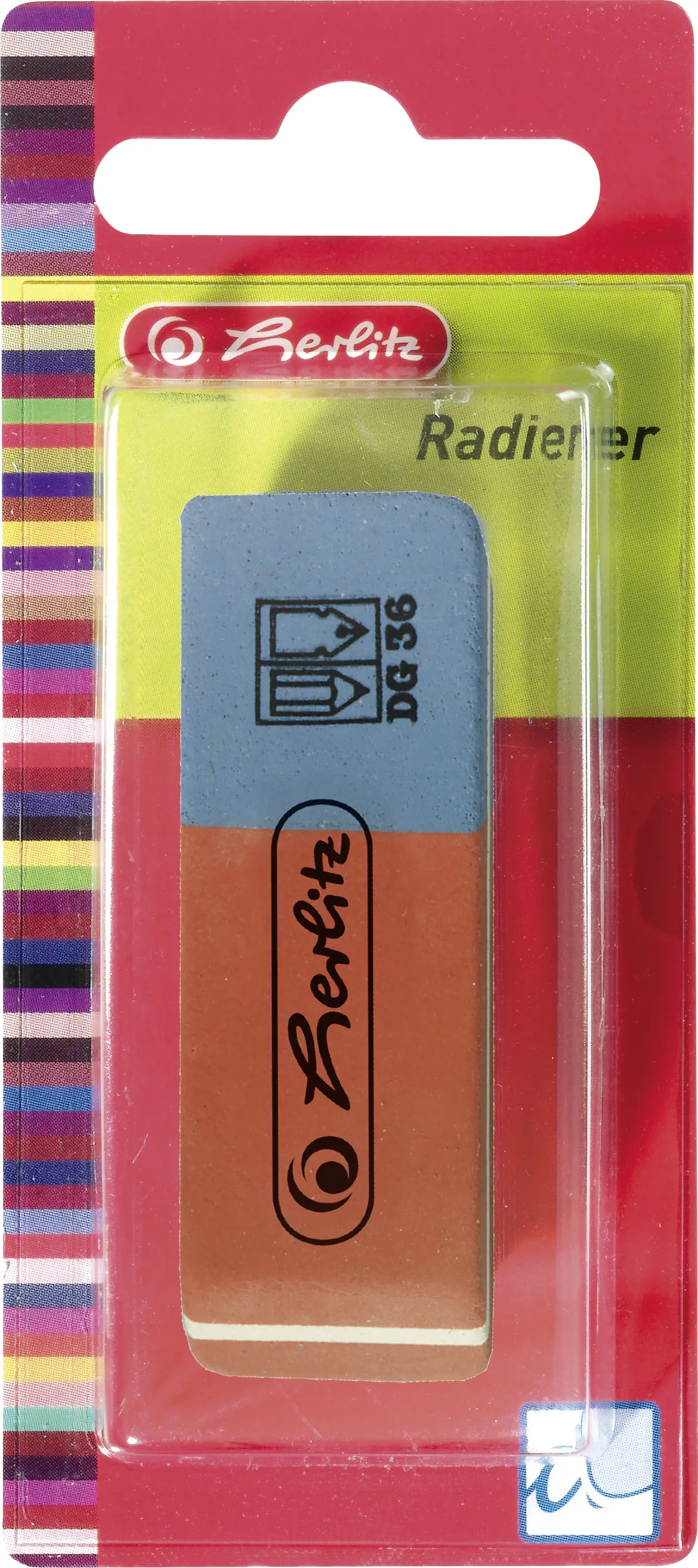 herlitz Radierer Kautschuk blau-rot