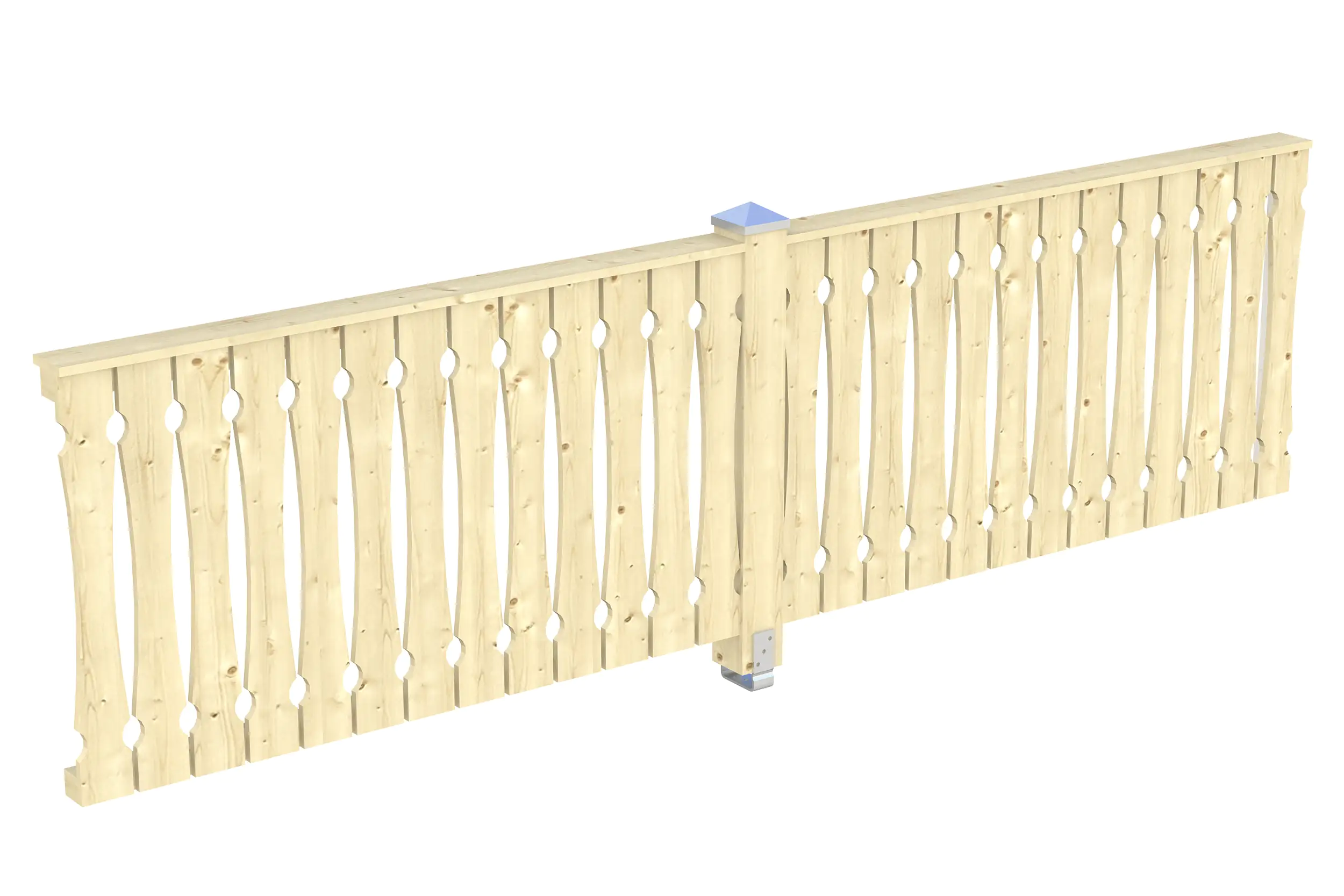 SKAN HOLZ Brüstung Balkonschalung 355 x 96 cm, Fichte, natur
