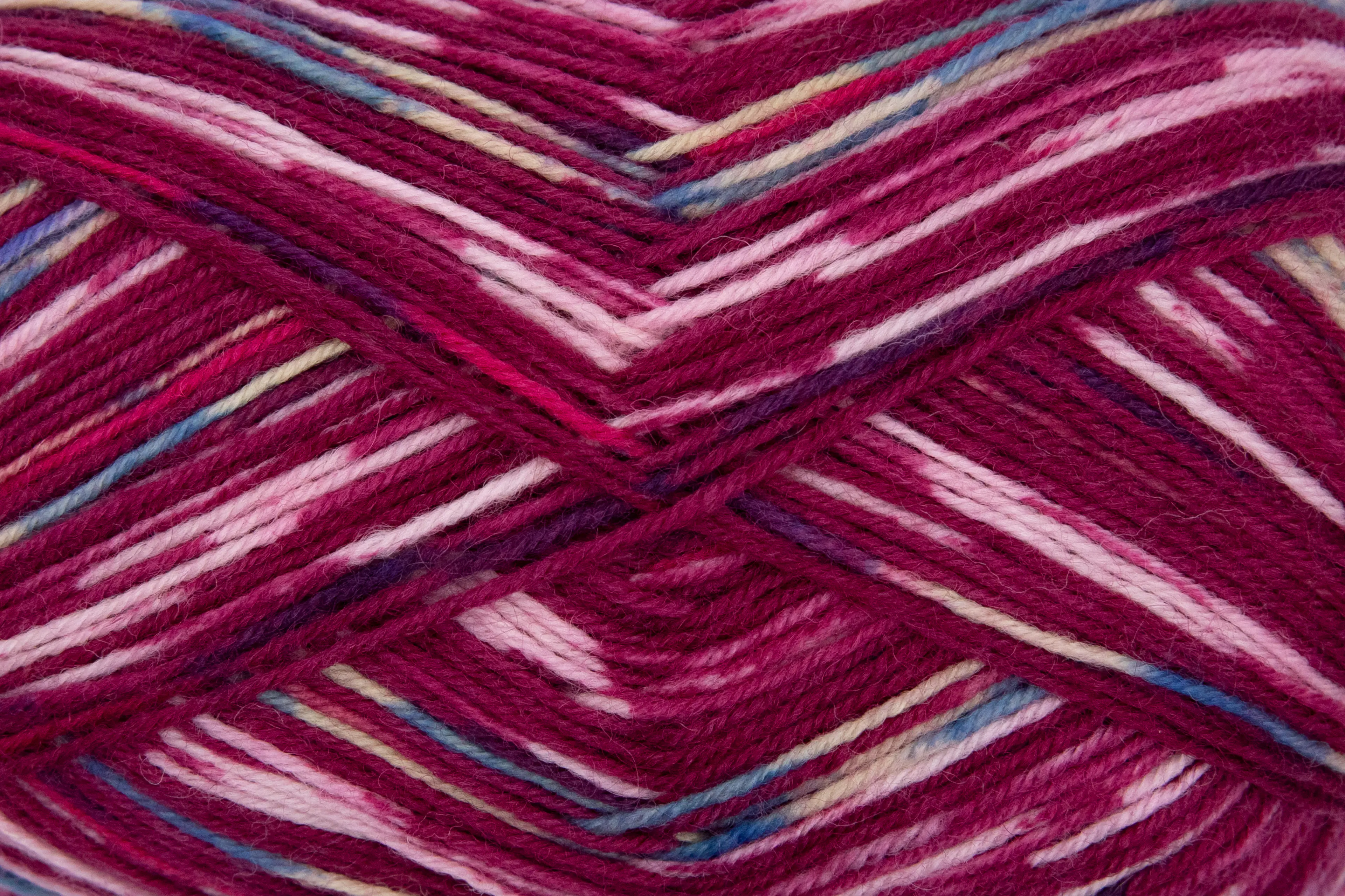 Gründl Sockenwolle Hot Socks 100 g 4-fach, merlotrot-weißgrün-türkis