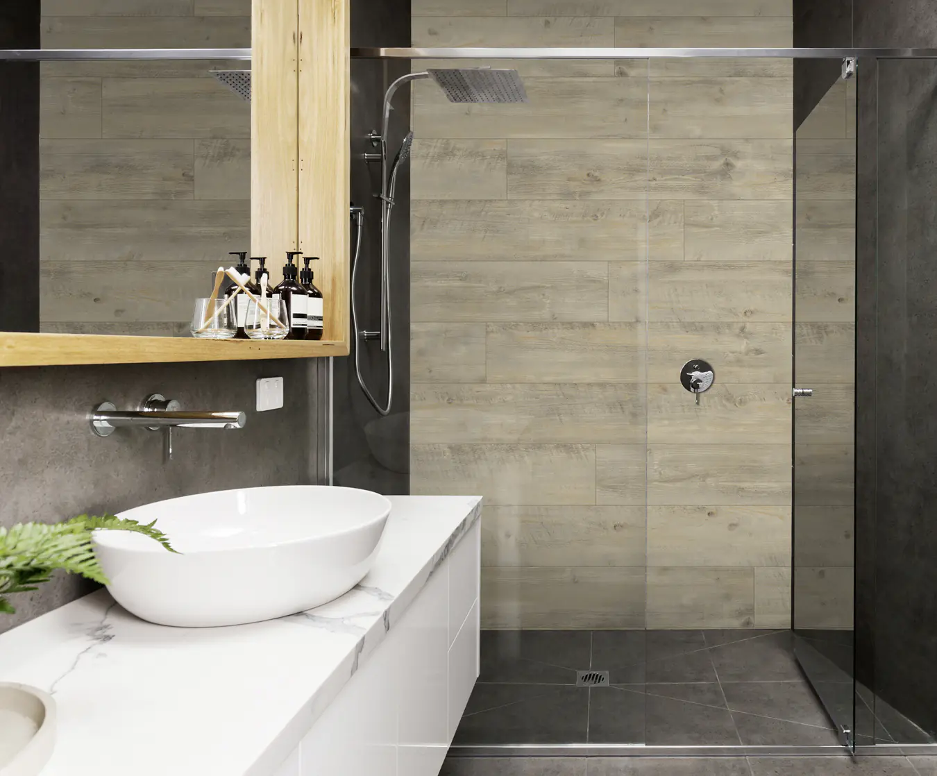 Grosfillex Kunststoffpaneel GX Wall+ Hammam Wood 120 x 17 cm 5 mm