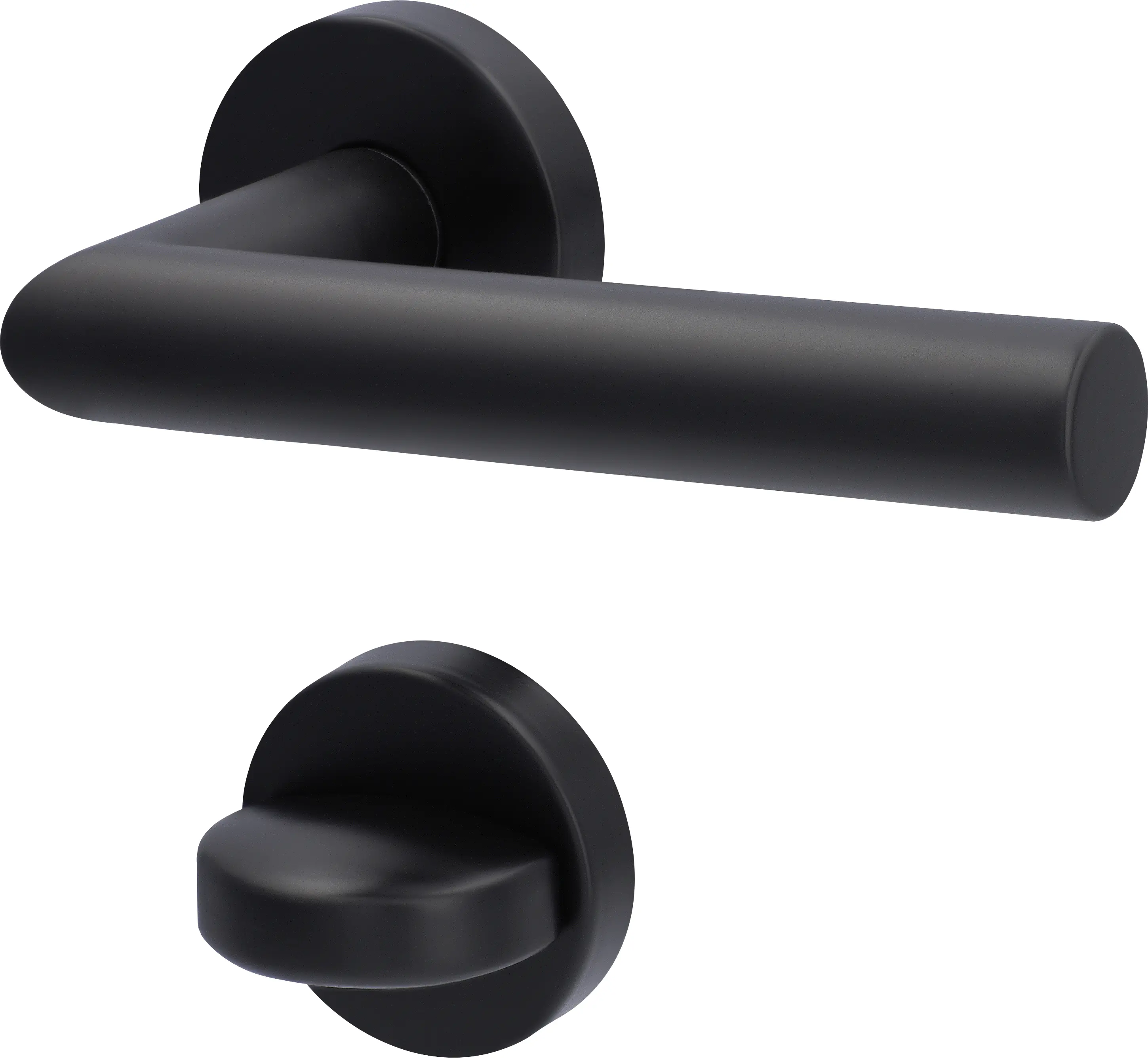 Alpertec Rosettengarnitur Fair I Edelstahl schwarz Ø 5,2 cm mit Sperrriegel