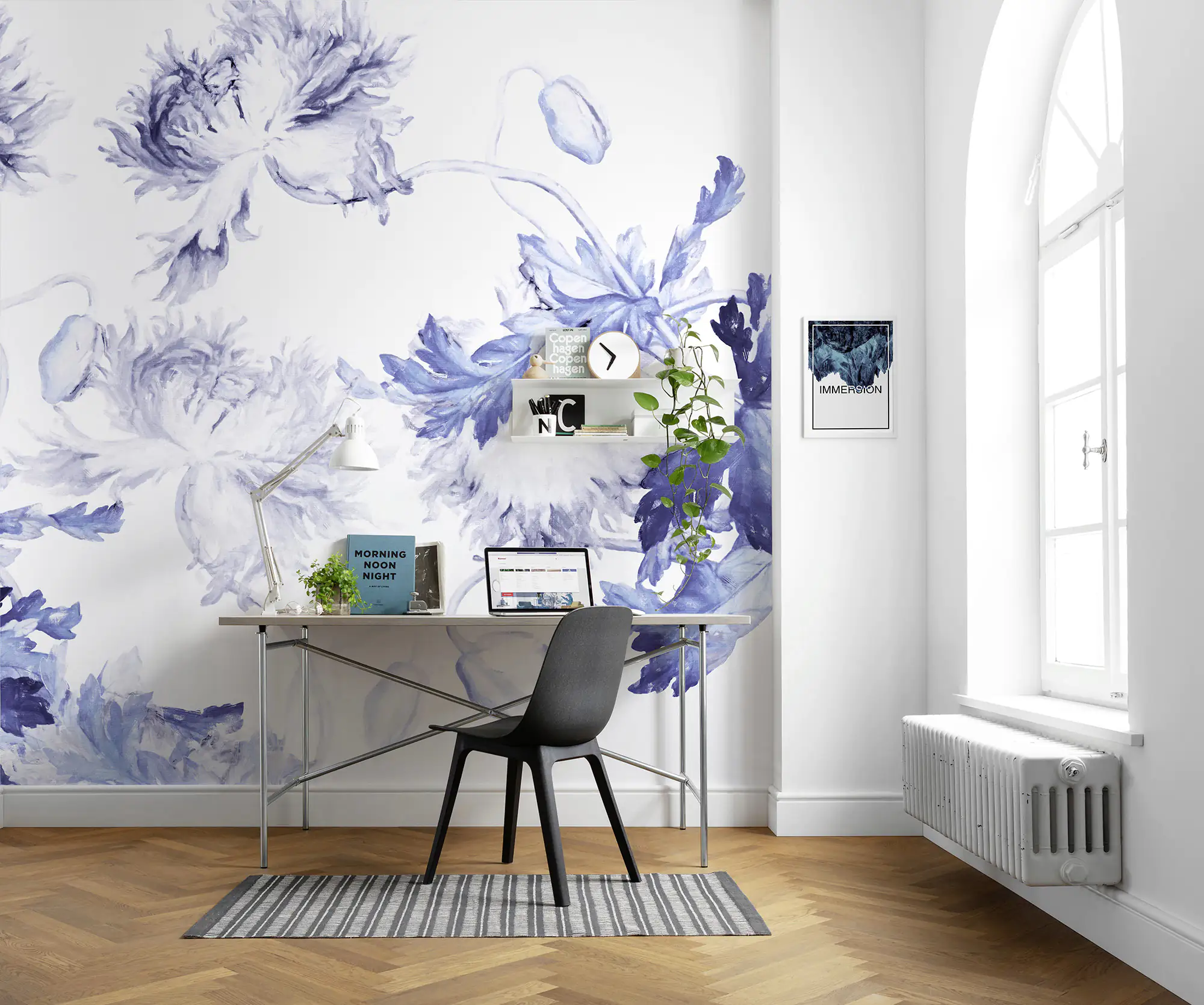 Komar Vlies Fototapete Blue Silhouettes 350 x 250 cm 