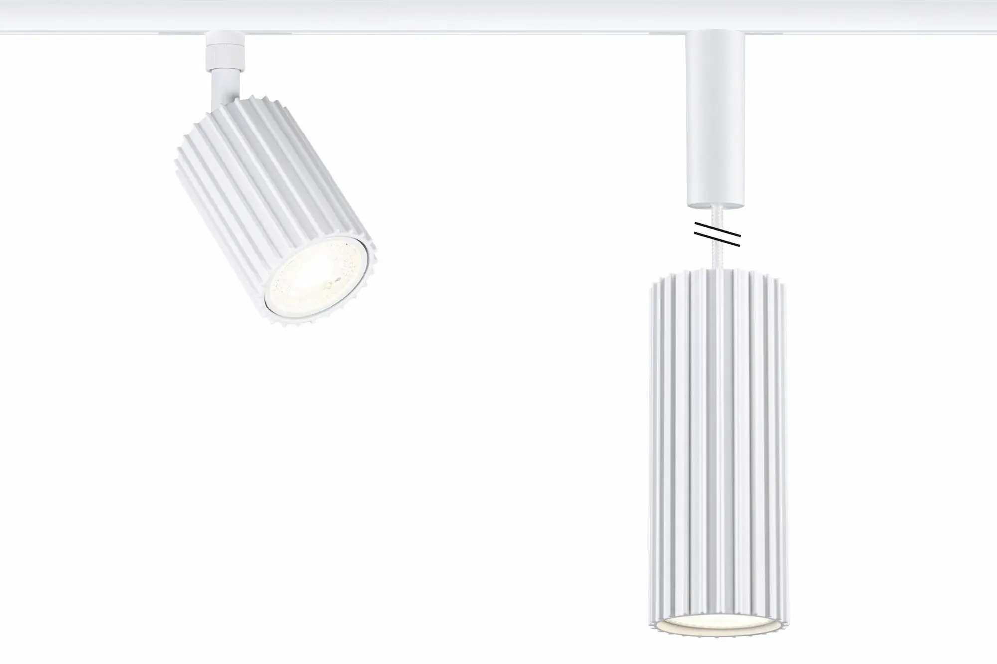Paulmann URail Pendelleuchte Lirena Ø 6 x 126 cm signalweiß dimmbar