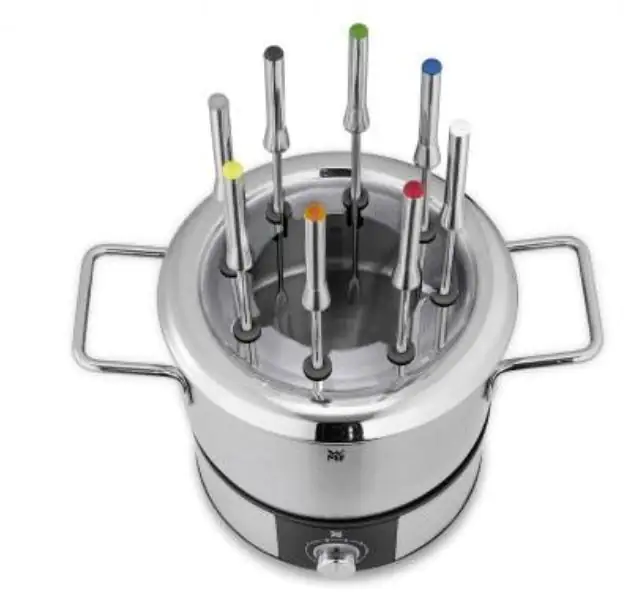 WMF Fondue Lono Chromargan 1,5 L Topf, 8 Fondue Gabeln