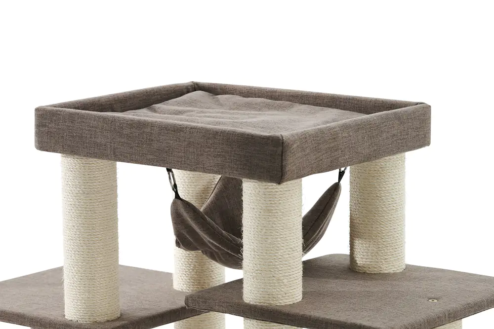 4033766124457_2 Nobby Kratzbaum Hital H 157 cm Leinenoptik braun
