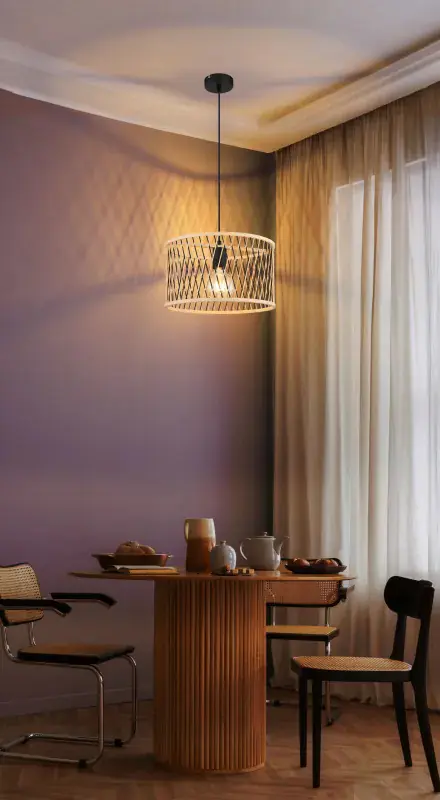 Globo Hängeleuchte Mali 35 x 150 cm (Ø x H) Bambus schwarz matt