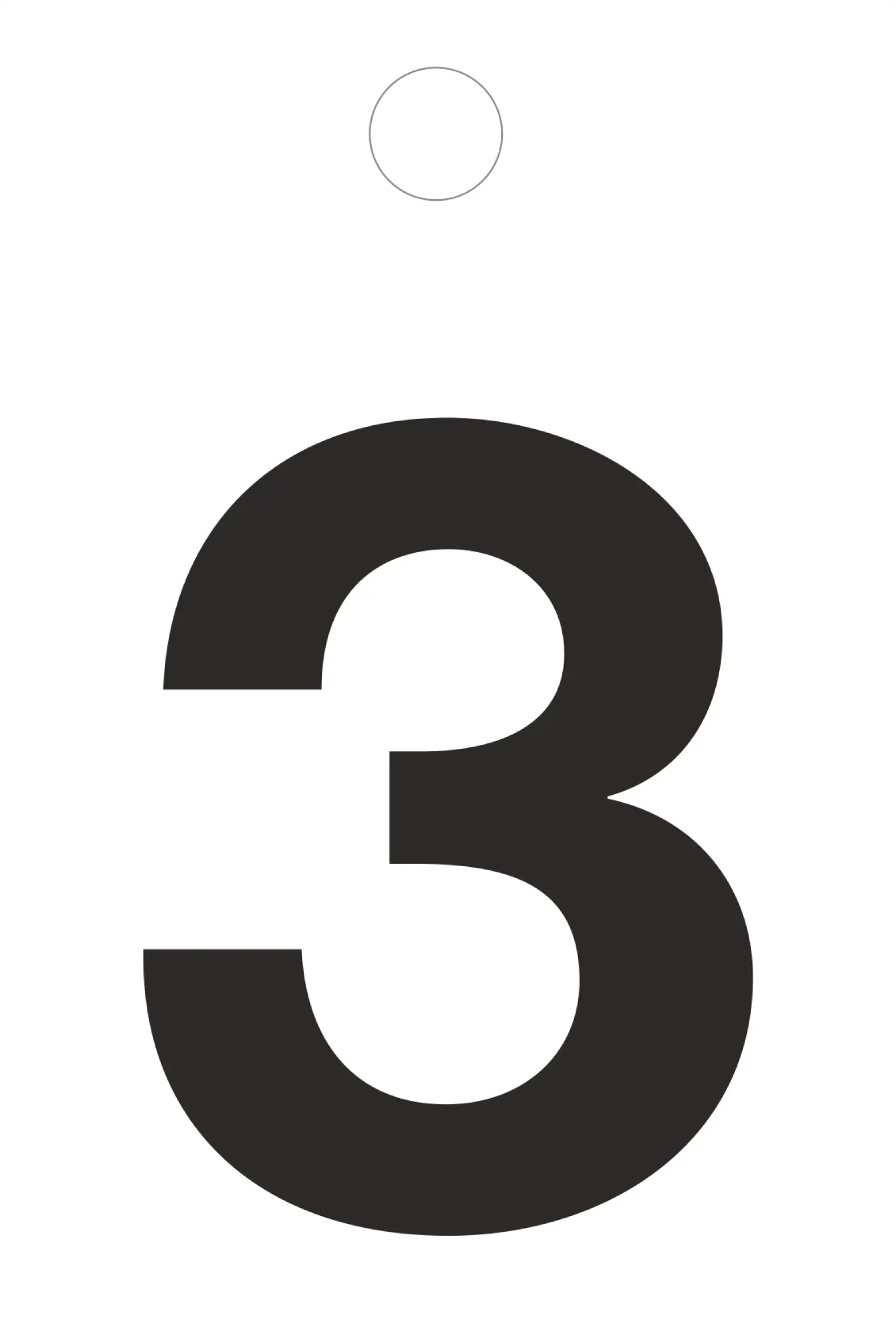 Conmetall Aufkleber Zahl 3 PVC 3,5 x 3,5 cm schwarz 