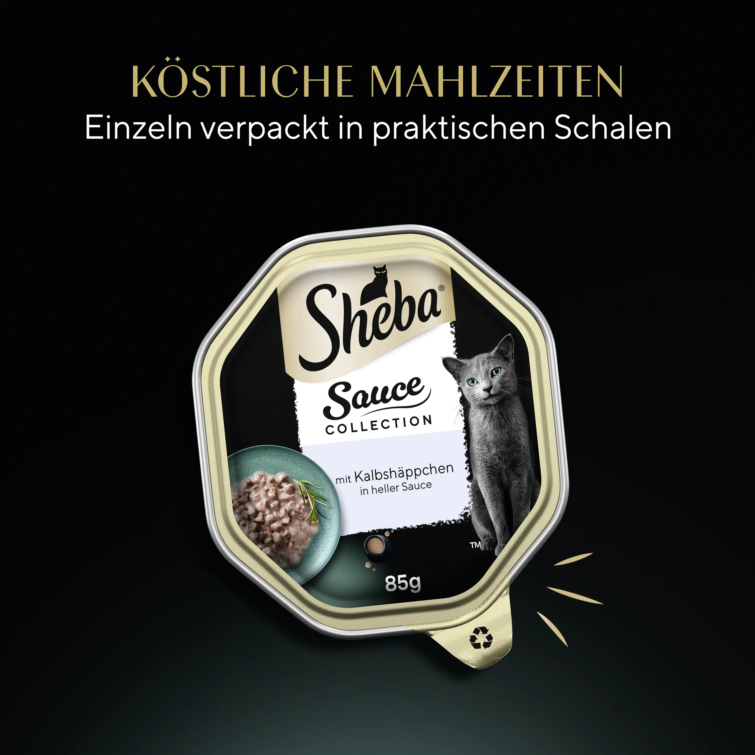Sheba Sauce Collection Katzennassfutter Adult 85 g Kalbshäppchen in heller Sauce