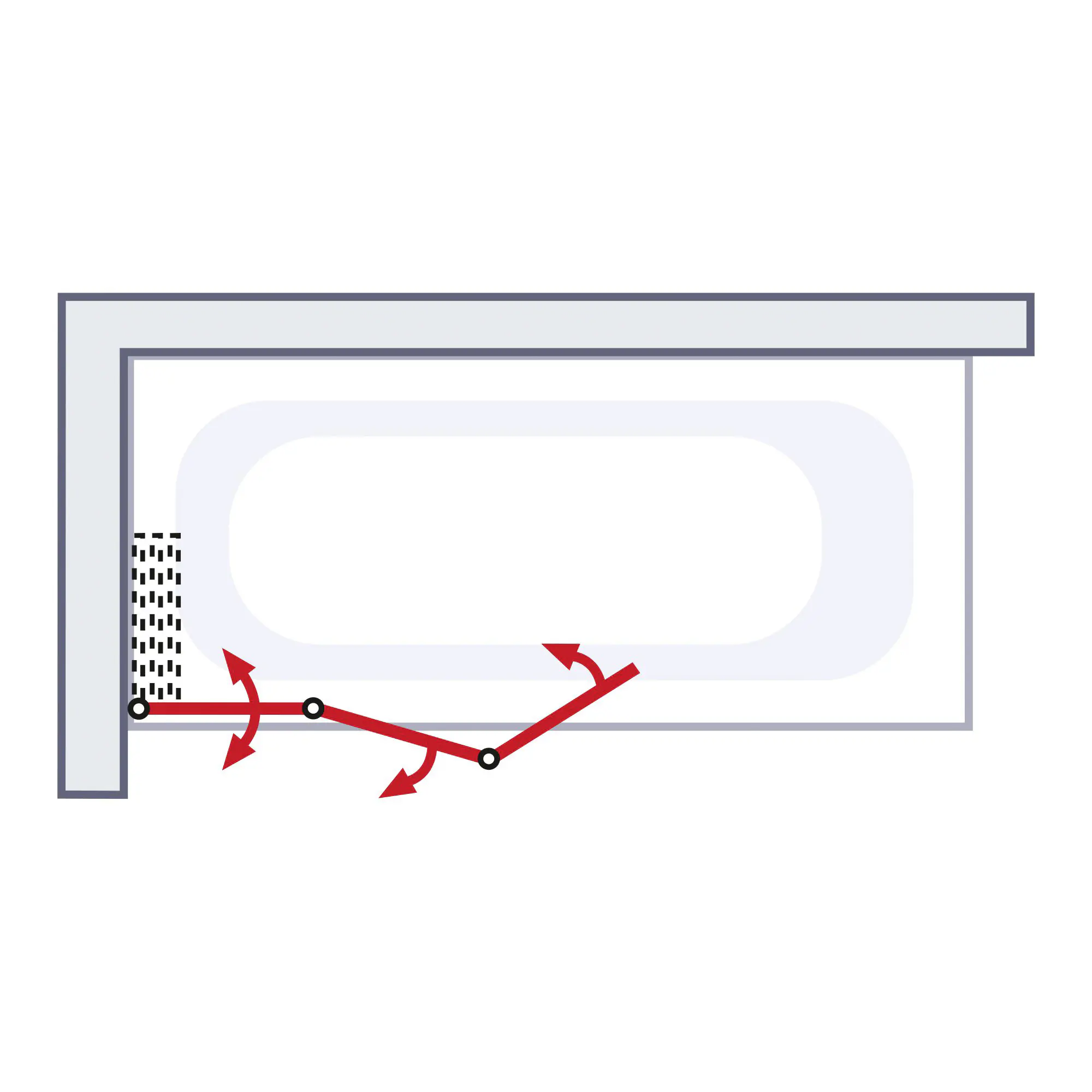 Schulte Badewannenaufsatz EP1654 3-tlg. 125 x 140 cm