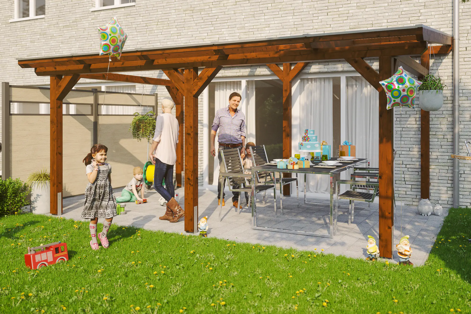 SKAN HOLZ Terrassenüberdachung Siena 541 x 250 cm Leimholz