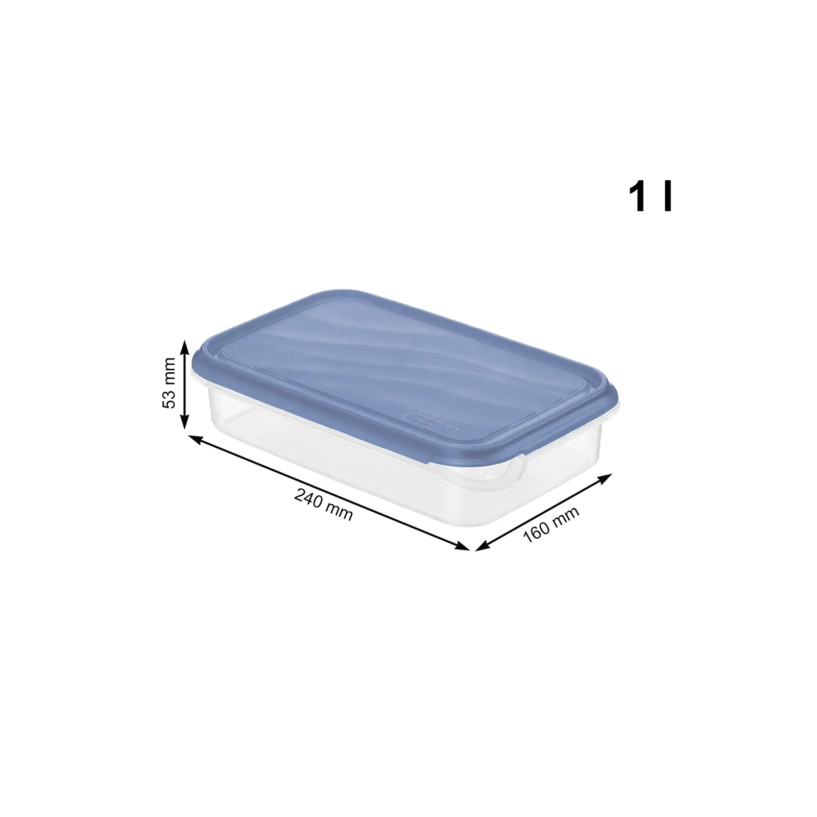 Rotho Kühlschrankdose Rondo 1 l flach horizon blau