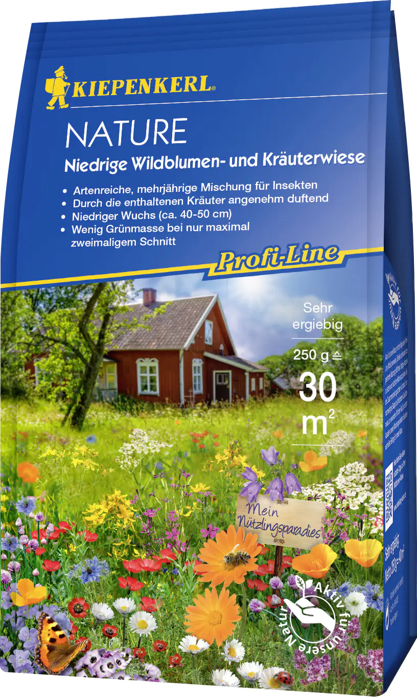 4000159663800 Kiepenkerl Profi-Line Nature Niedrige Wildblumen- und Kräuterwiese, 0,25 kg 30 m²