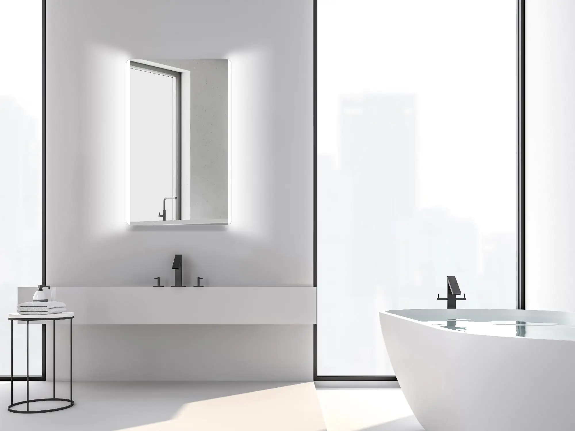 DSK LED Lichtspiegel Silver Chic 120 x 70 cm