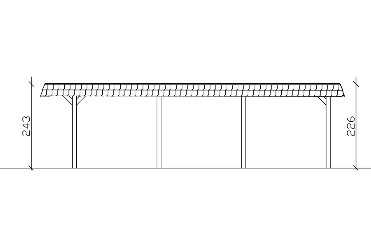 SKAN HOLZ Carport Wendland 362 x 870 cm mit EPDM-Dach