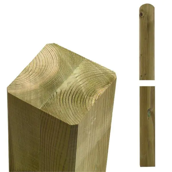 Plus Leimholzpfosten 208 cm 90 x 90 mm druckimprägniert Kopf gerundet Plus Leimholzpfosten 208 cm 90 x 90 mm druckimprägniert Kopf gerundet