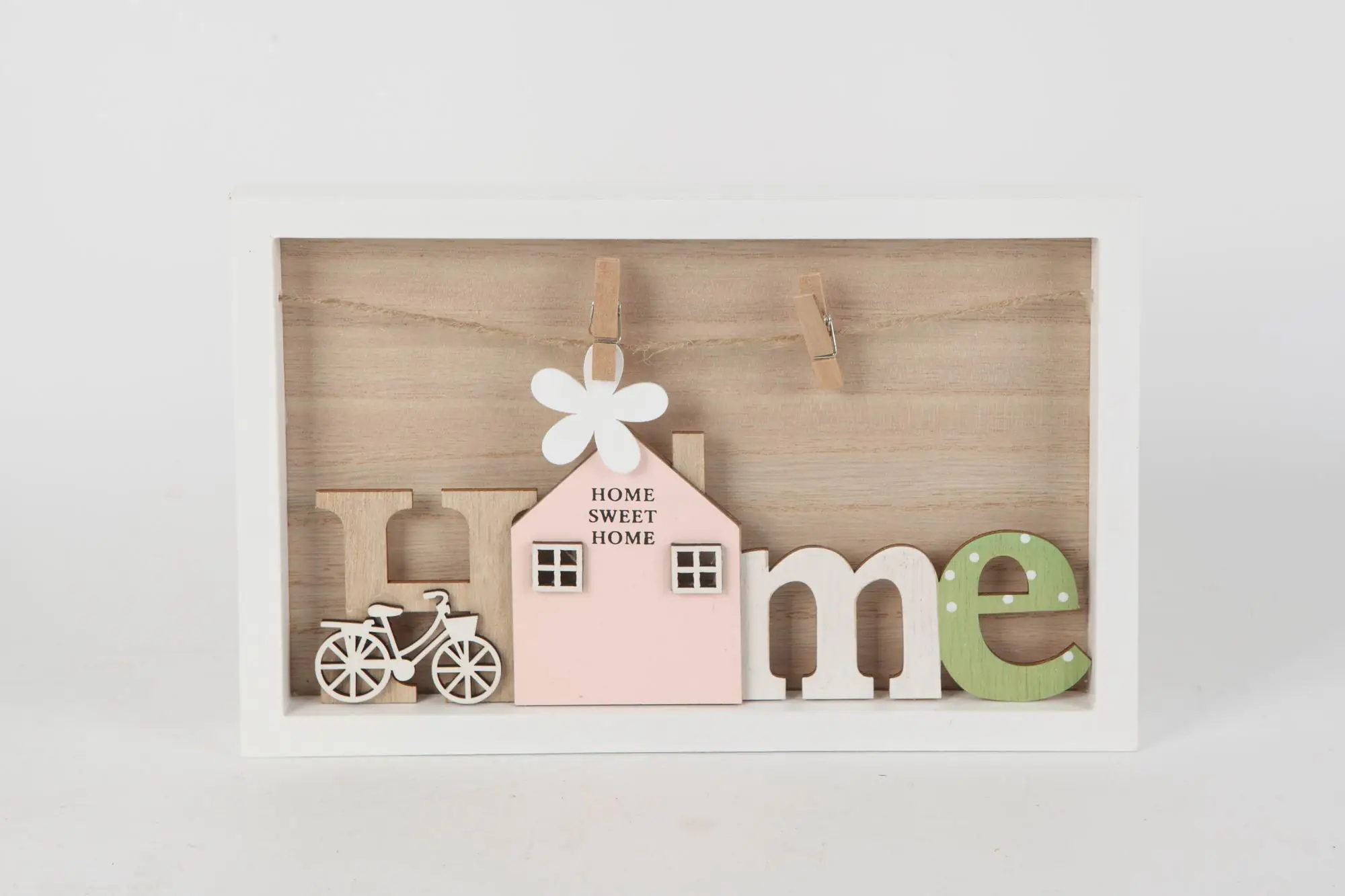 TrendLine Dekobild Home Ostern Holz 26 x 17 cm natur