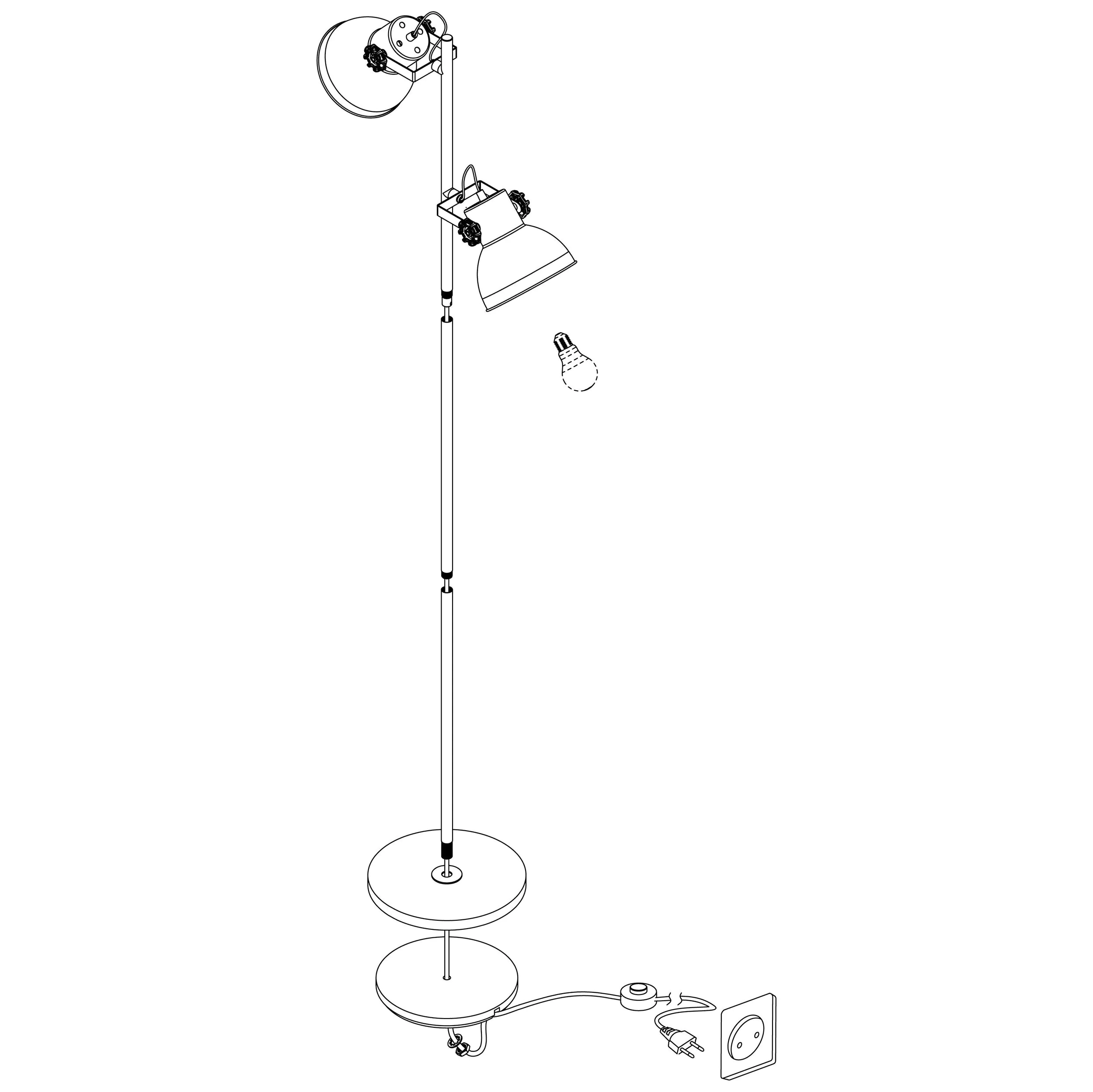 Eglo Stehleuchte Barnstaple braun-schwarz 158 x 27 cm E27 60 W