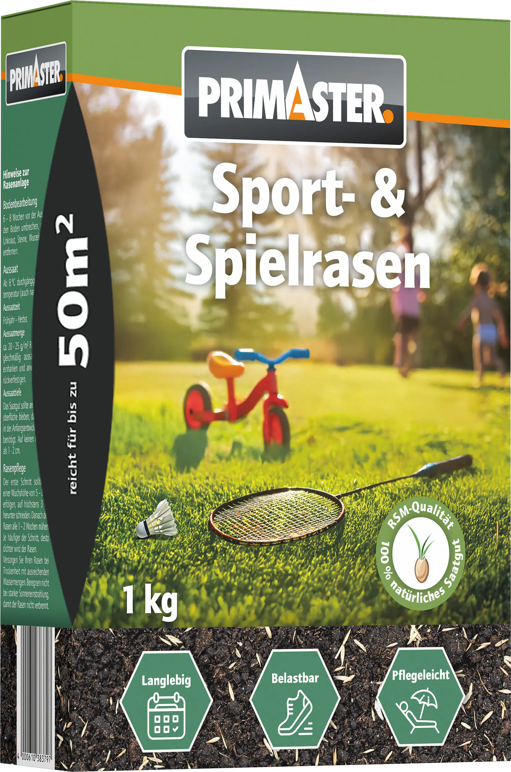 Produktbild: Primaster Sport- und Spielrasen 1 kg für ca. 50 m²