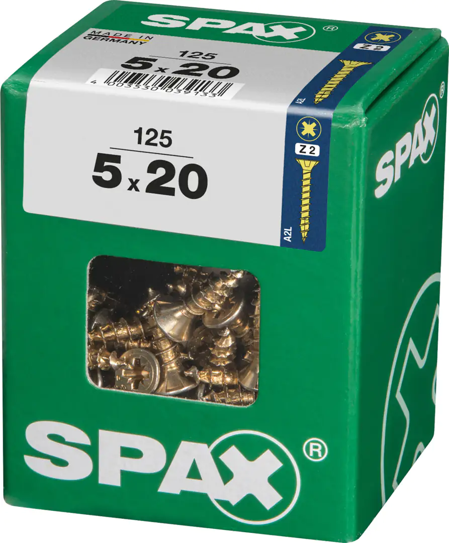 Spax Universalschrauben 5.0 x 20 mm PZ 2 - 125 Stk.