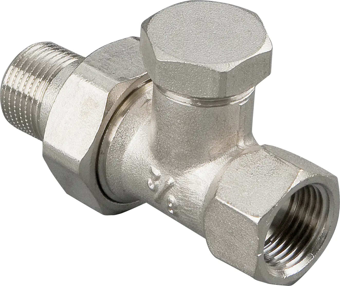 sanicomfort Heizkörperverschraubung 3/8'', Durchgang, venickelt