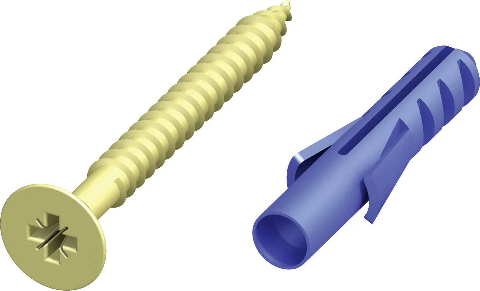 alfer Schrauben und Dübel 3 x 30 mm verzinkt messing - 10 Stk.