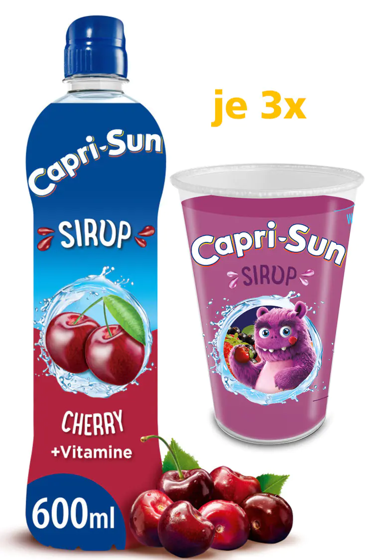 Capri Sun Sirup Kirsche 3x 600 ml + Becher