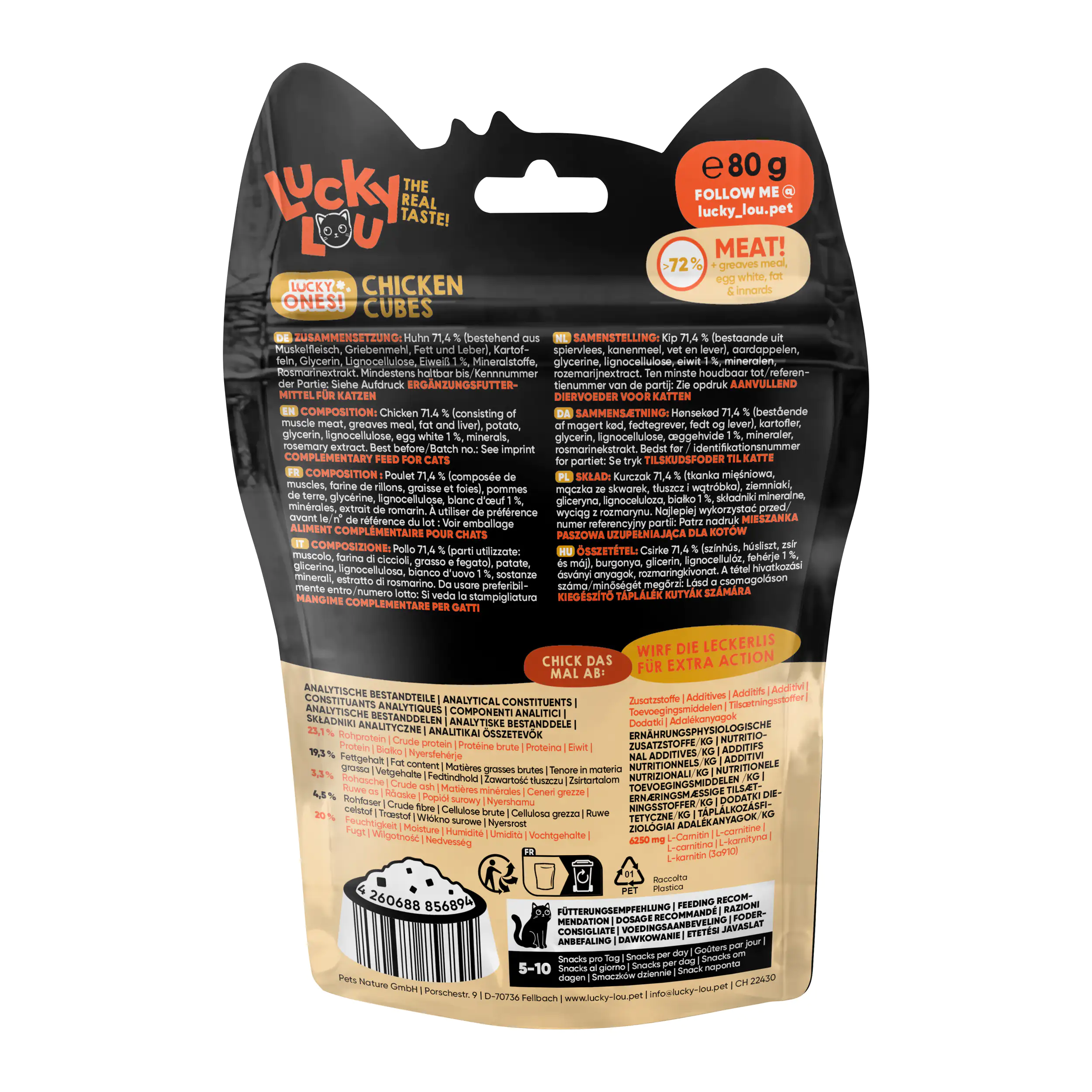 Lucky Lou Katzensnack Lucky Ones Cubes Huhn 80 g