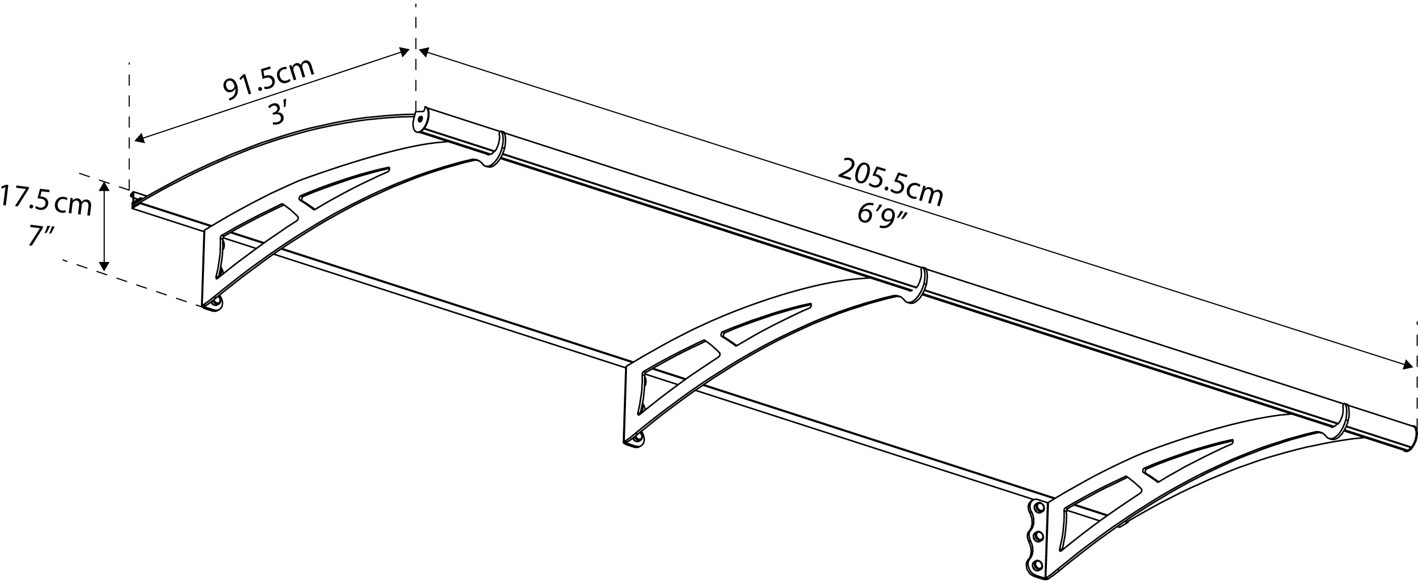 Canopia Vordach Aquila  205,5 x 91,5 cm anthrazit