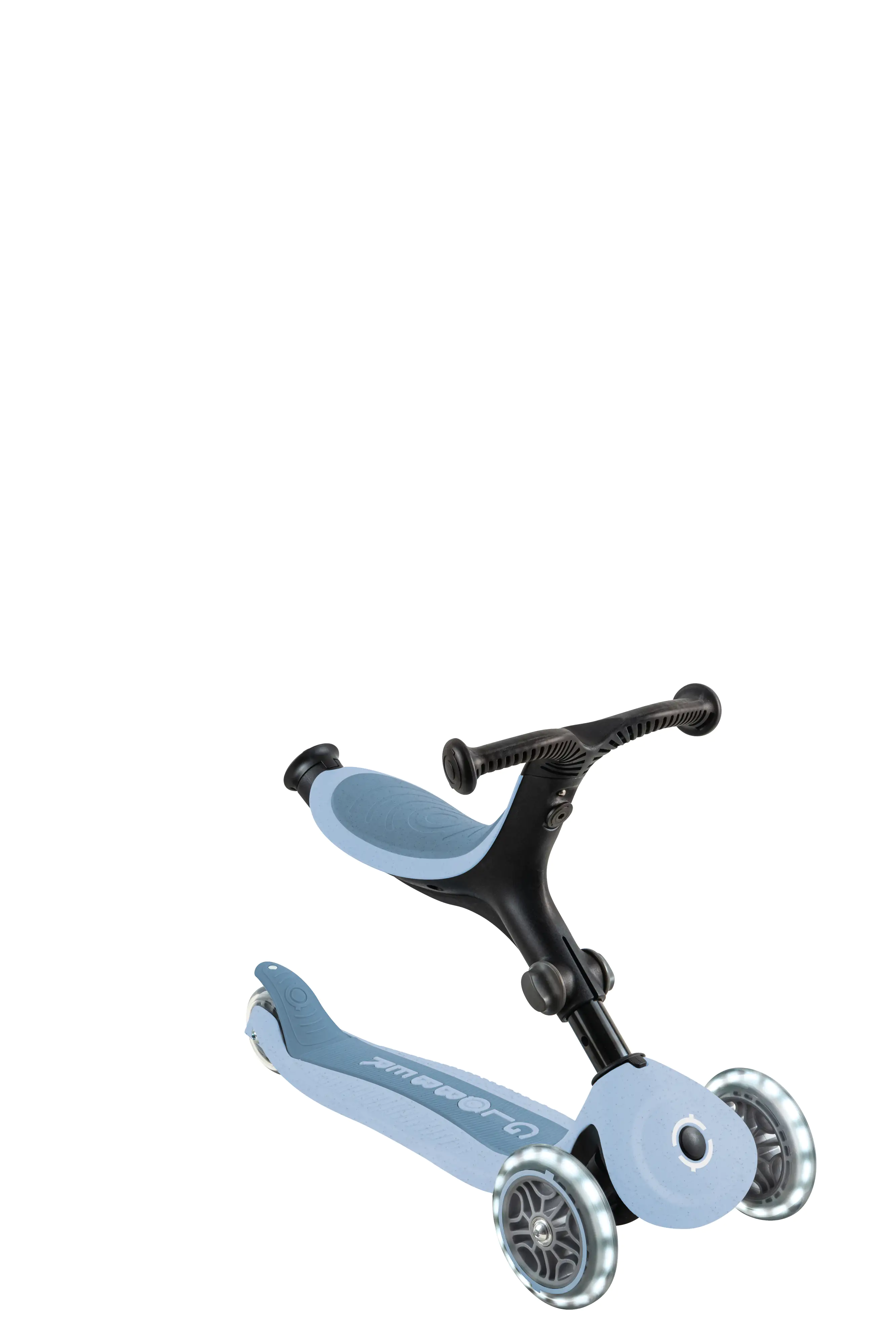 Globber 3-in-1 Fahrzeug Go-Up Active Lights Eco blaubeere mit Leuchtrollen