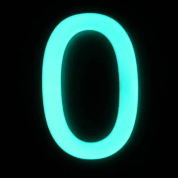 Alpertec Hausnummer 0 Selbstklebend Nachtleuchtend