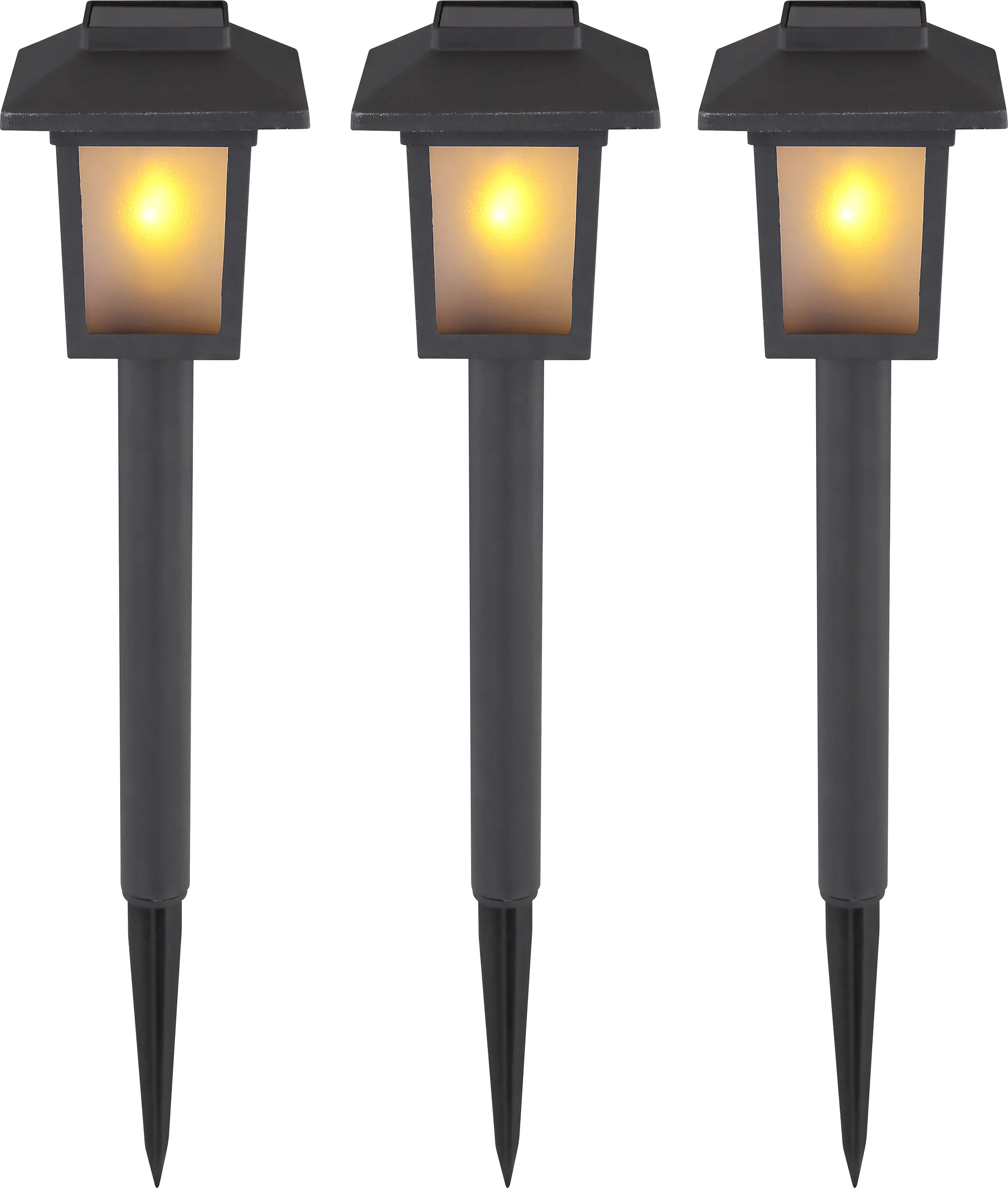 Globo Solarleuchte schwarz satiniert 3er Set